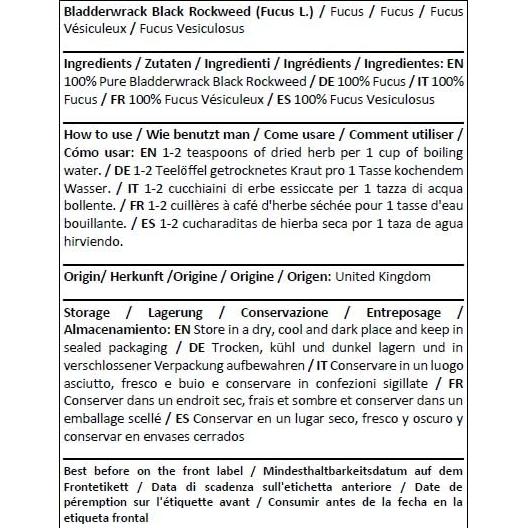 Té Herbal Bladderwrack Herba Orgánica 50g - Sabor Natural