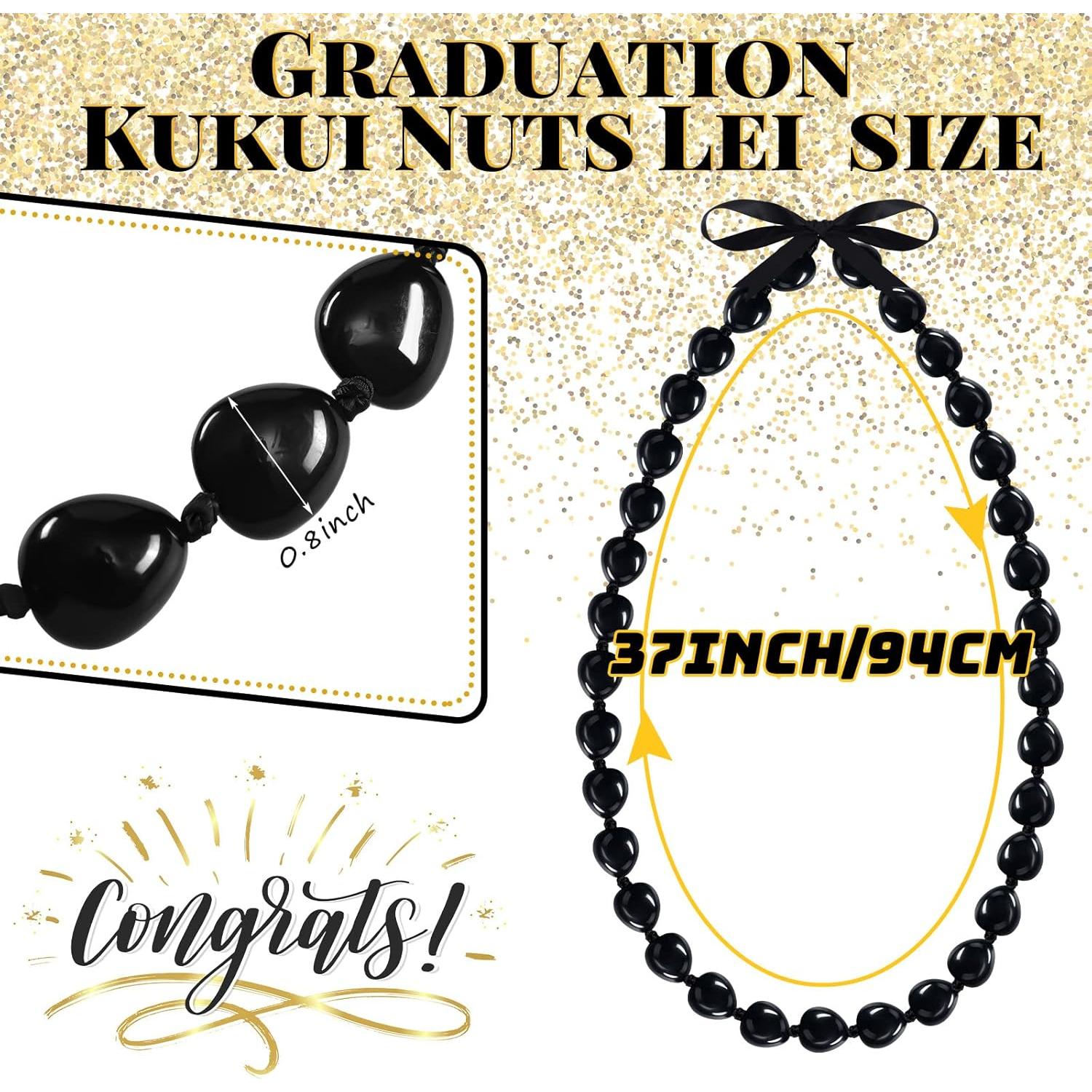 Collar Lei de Nueces Kukui Tondiamo 94 cm Acrílico Negro