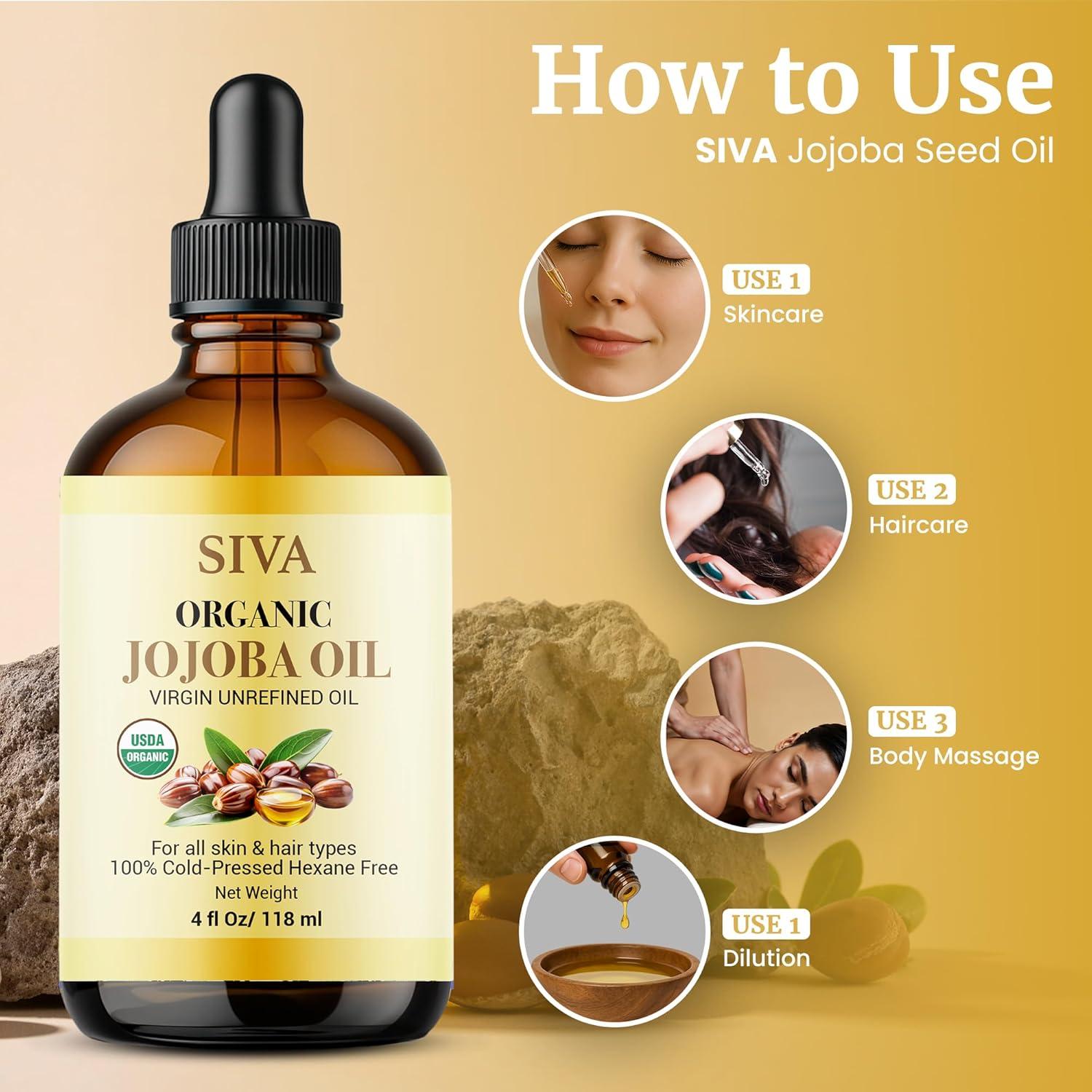 Aceite de Jojoba Orgánico Siva 118ml Prensado en Frío