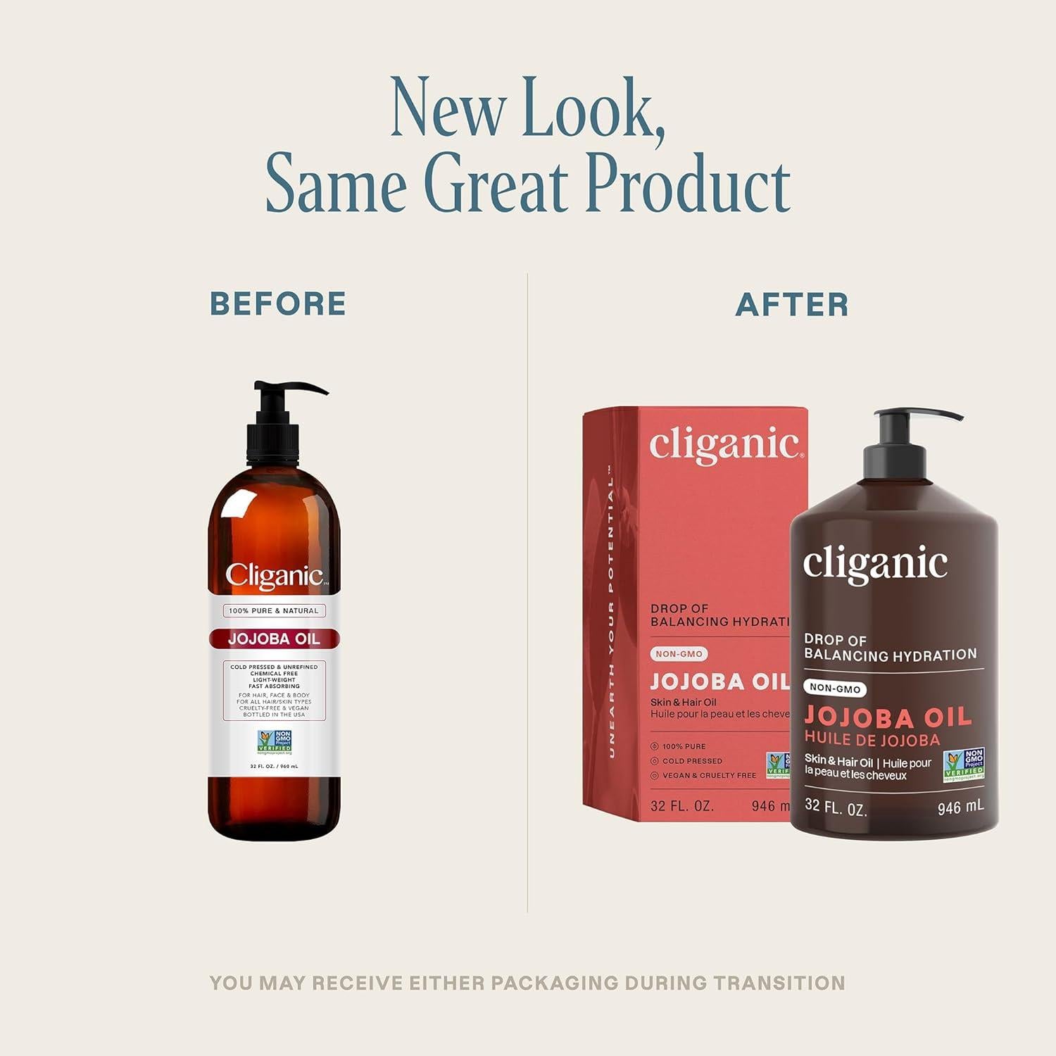 Aceite de Jojoba Cliganic 100% Puro 907g Prensado en Frío