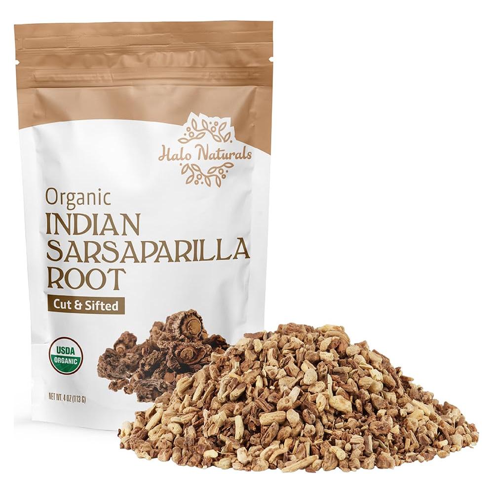 Raíz de Sarsaparilla Orgánica Halo Naturals 113g Certificada USDA