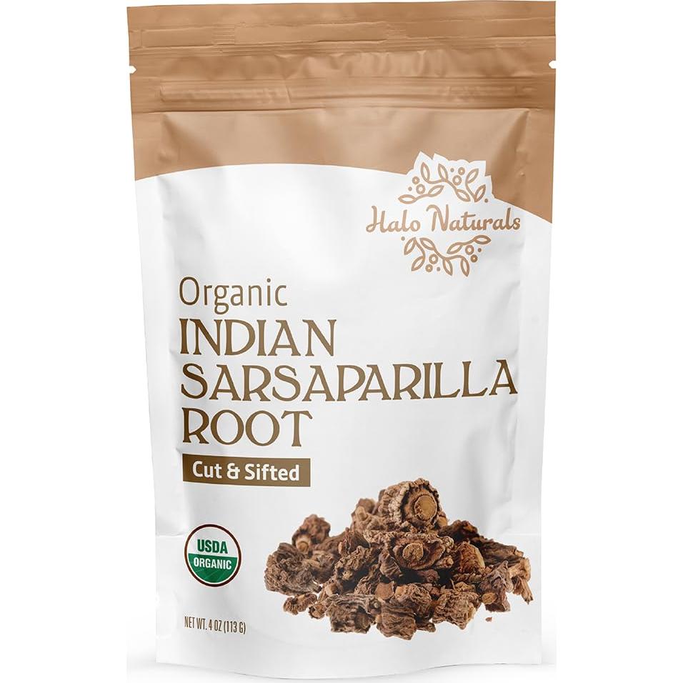 Raíz de Sarsaparilla Orgánica Halo Naturals 113g Certificada USDA