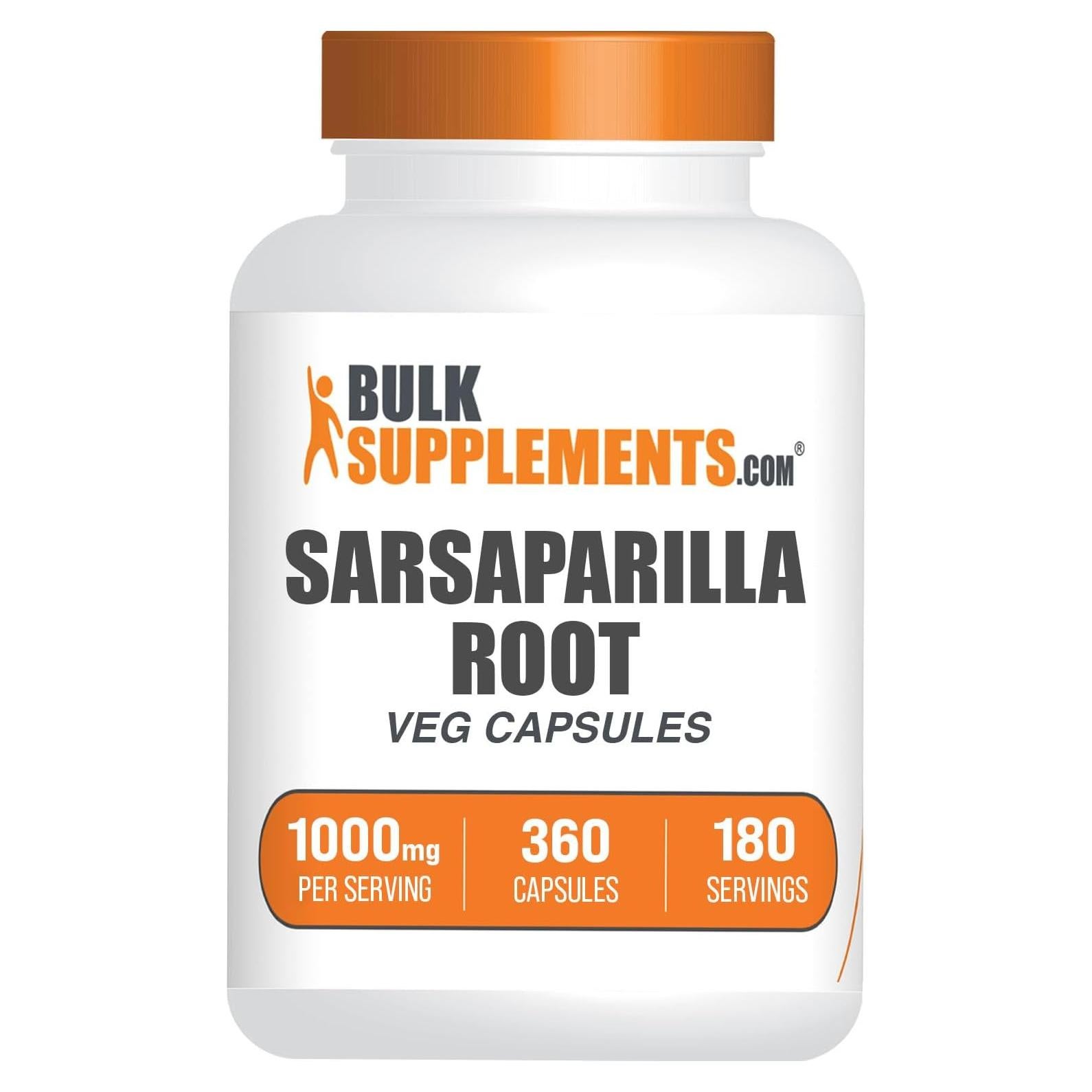 Cápsulas de Sarsaparilla BulkSupplements 1000mg 360 Conteo
