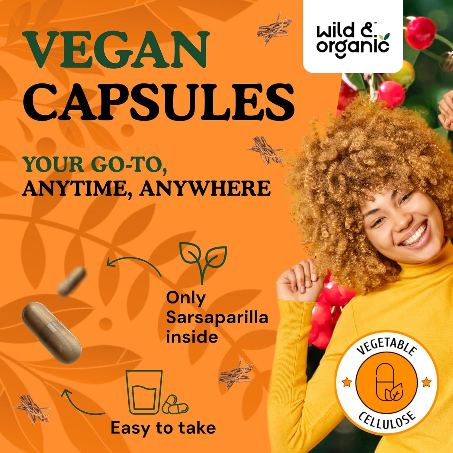 Cápsulas de Raíz de Sarsaparilla 1000mg - Silvestre y Orgánico - 60 Unidades