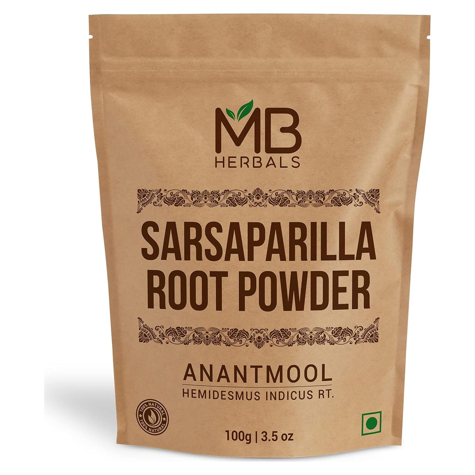 Polvo de Raíz de Sarsaparilla MB Herbals 100g - Suplemento Natural