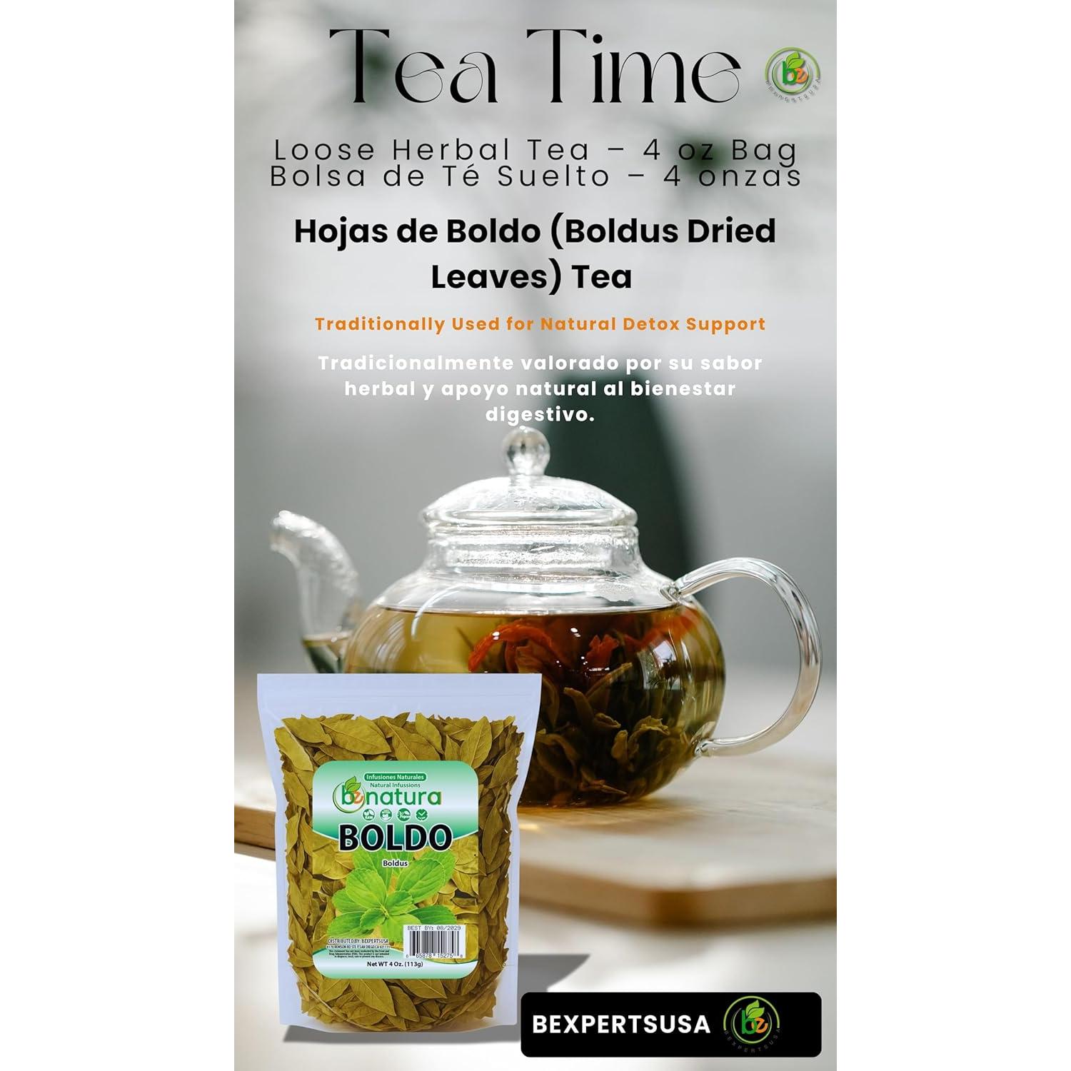 Hojas de Boldo 113.4 g - 100% Natural, Vegano, Sin OGM - Té Herbal
