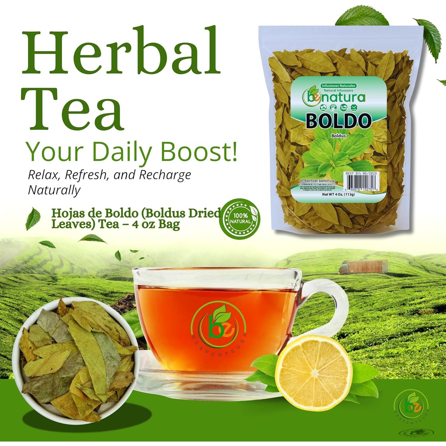 Hojas de Boldo 113.4 g - 100% Natural, Vegano, Sin OGM - Té Herbal