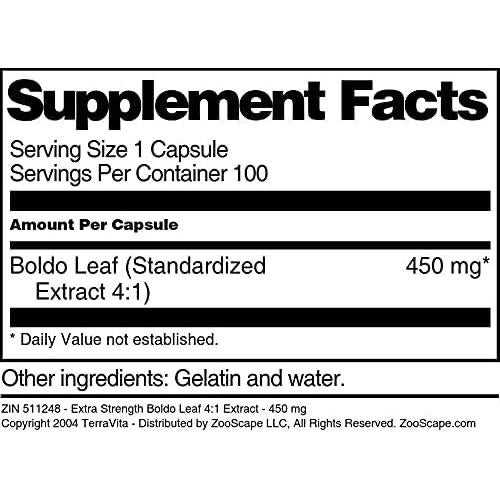 Extracto de Hoja de Boldo TerraVita 450 mg - 300 Cápsulas