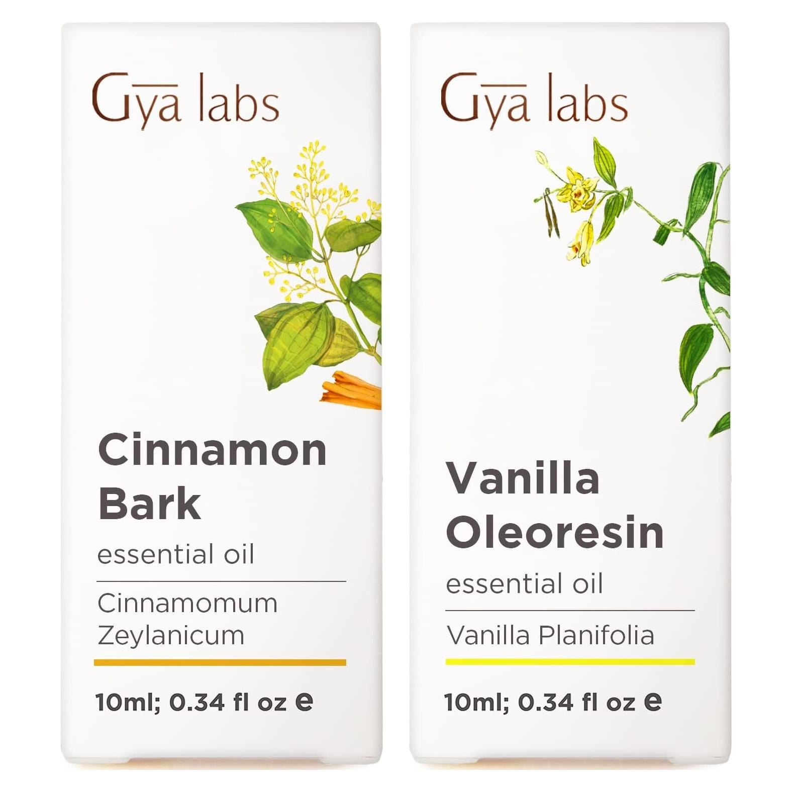 Juego de Aceites Esenciales Gya Labs 2x10 ml Canela y Vainilla