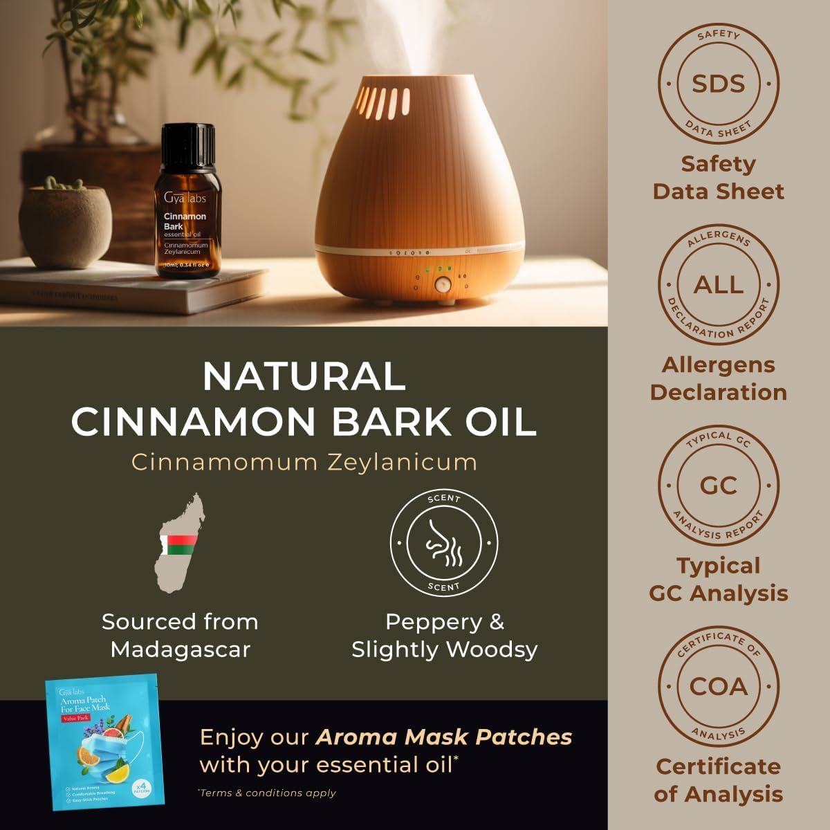 Juego de Aceites Esenciales Gya Labs 2x10 ml Canela y Vainilla