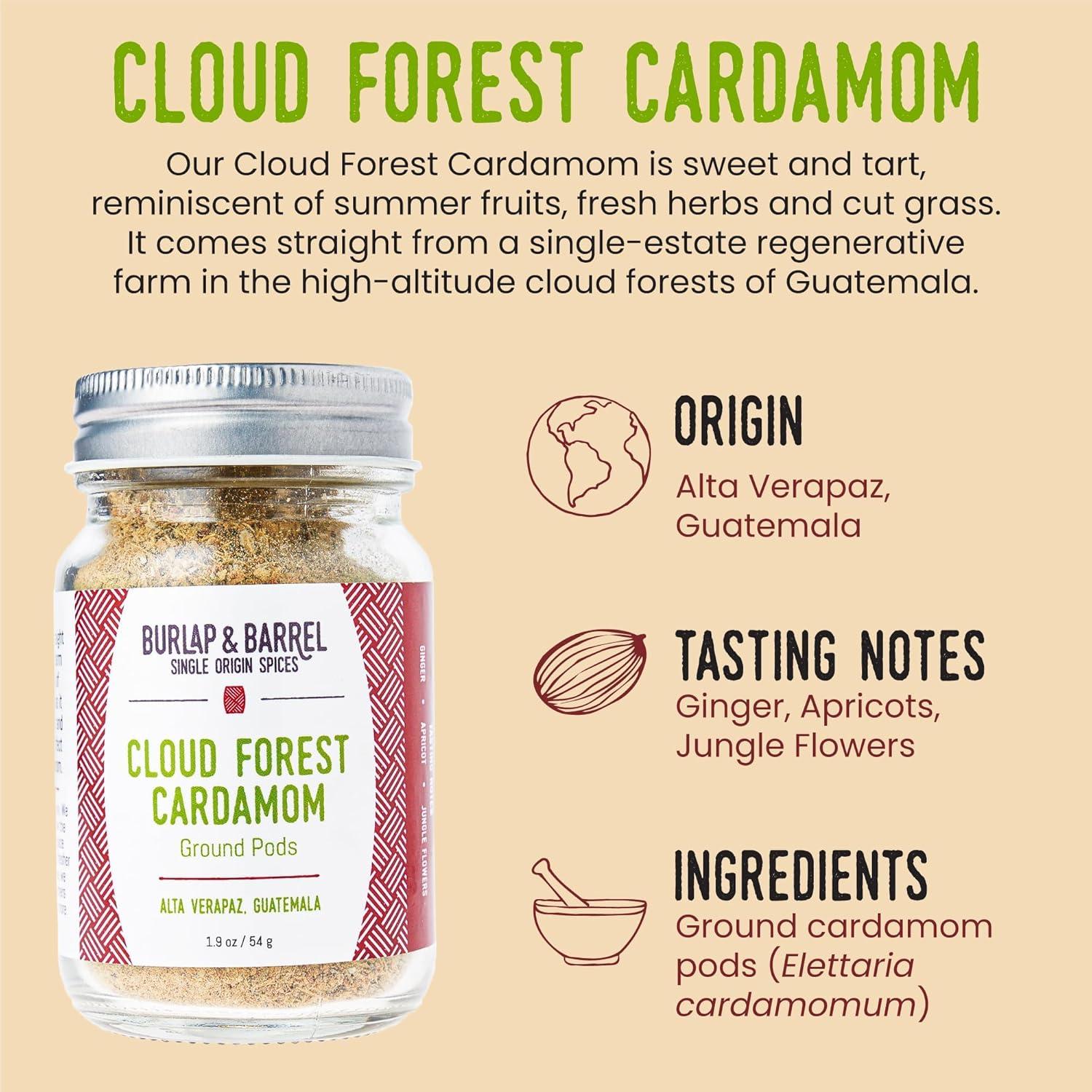 Cardamomo Bosque Nublado Burlap & Barrel 53.86g - Especias Dulces y Ácidas