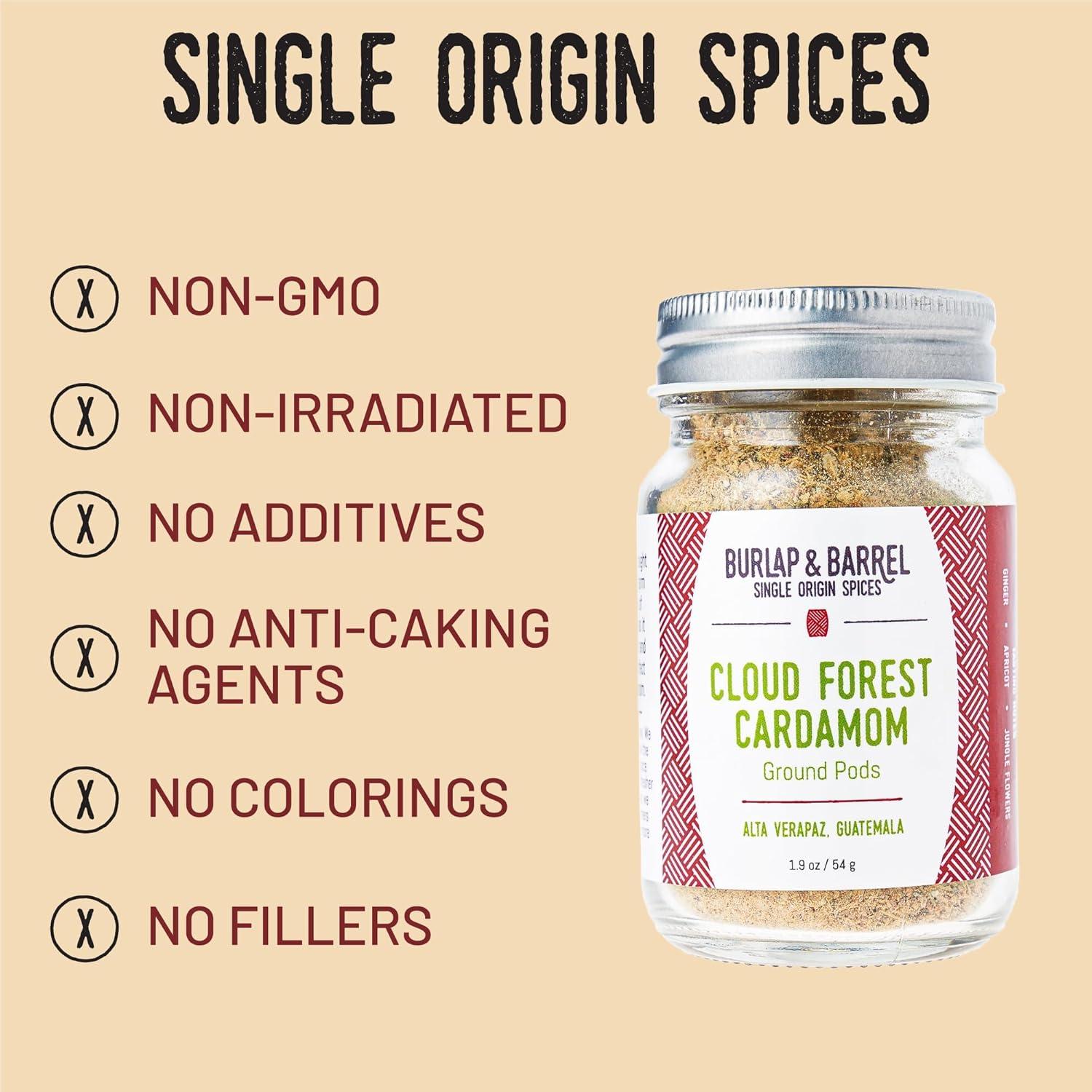 Cardamomo Bosque Nublado Burlap & Barrel 53.86g - Especias Dulces y Ácidas