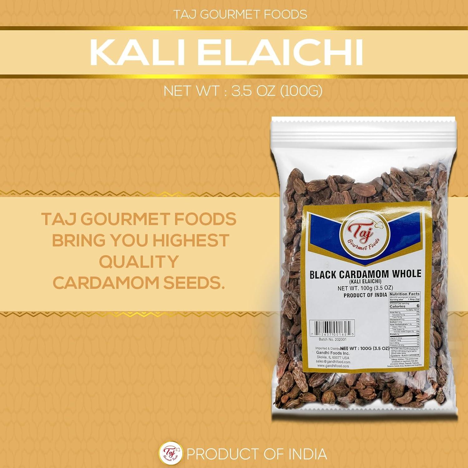 Cardamomo Negro TAJ Gourmet 99.22 g - Kali Elaichi