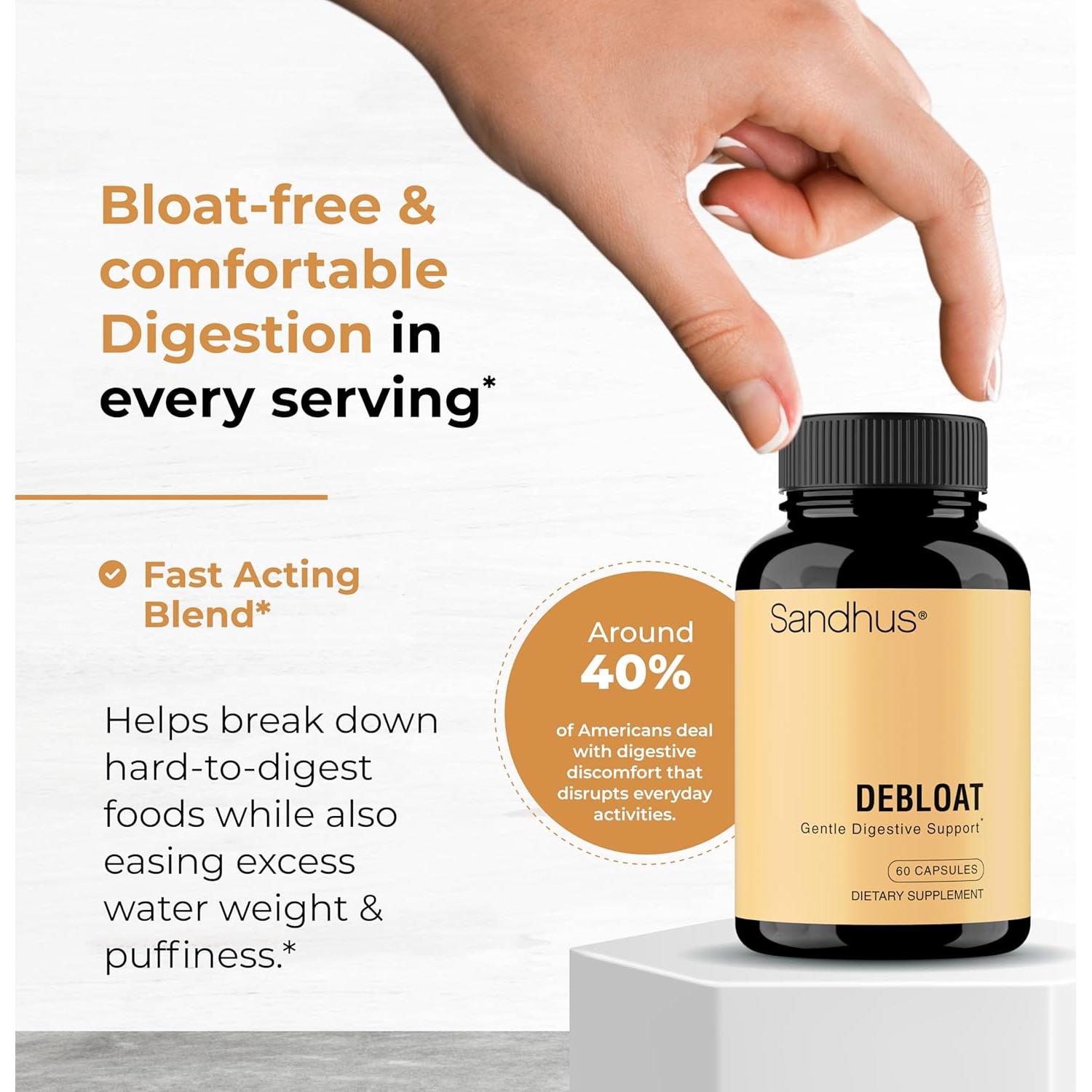 Cápsulas Digestivas Debloat Sandhu | 60 Unidades | Alivio Rápido