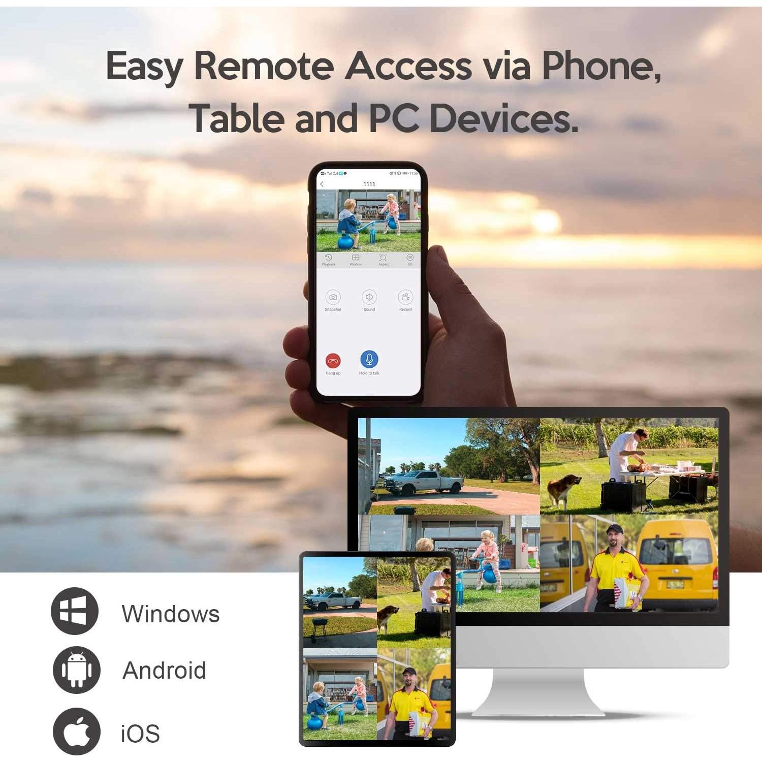 Kittyhok 10CH Sistema de Cámara de Seguridad Inalámbrica 2K