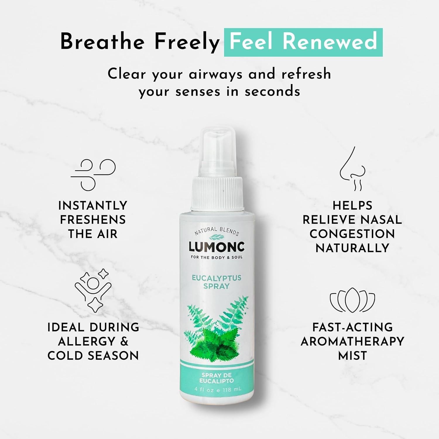 Spray de Eucalipto Lumonc 113ml - Aromaterapia Natural