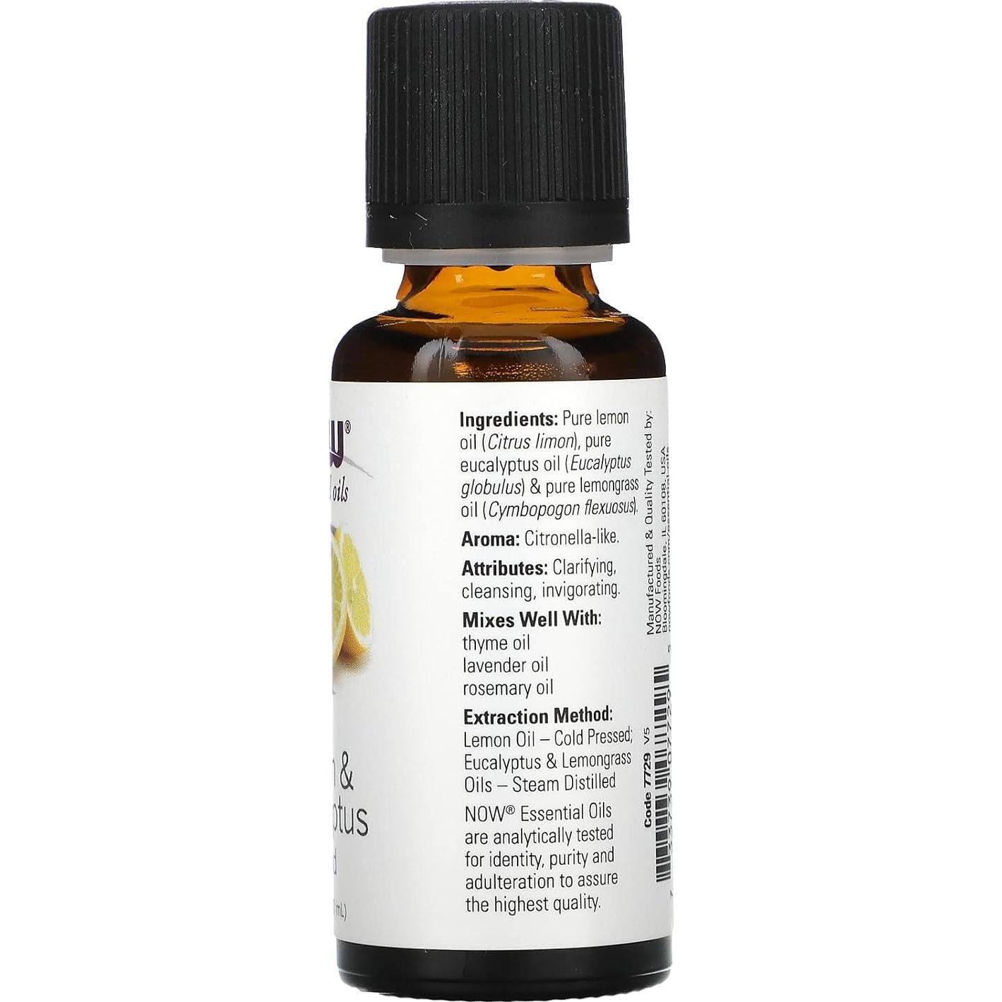 Aceite Esencial de Limón y Eucalipto Now Foods 30 ml - 2 Piezas