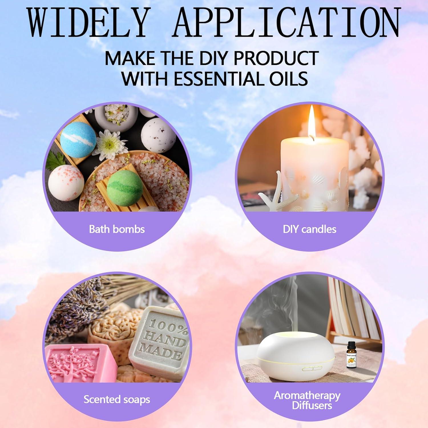 Juego de Aceites Esenciales Wtrcsv - Eucalipto, Lavanda, Naranja Dulce