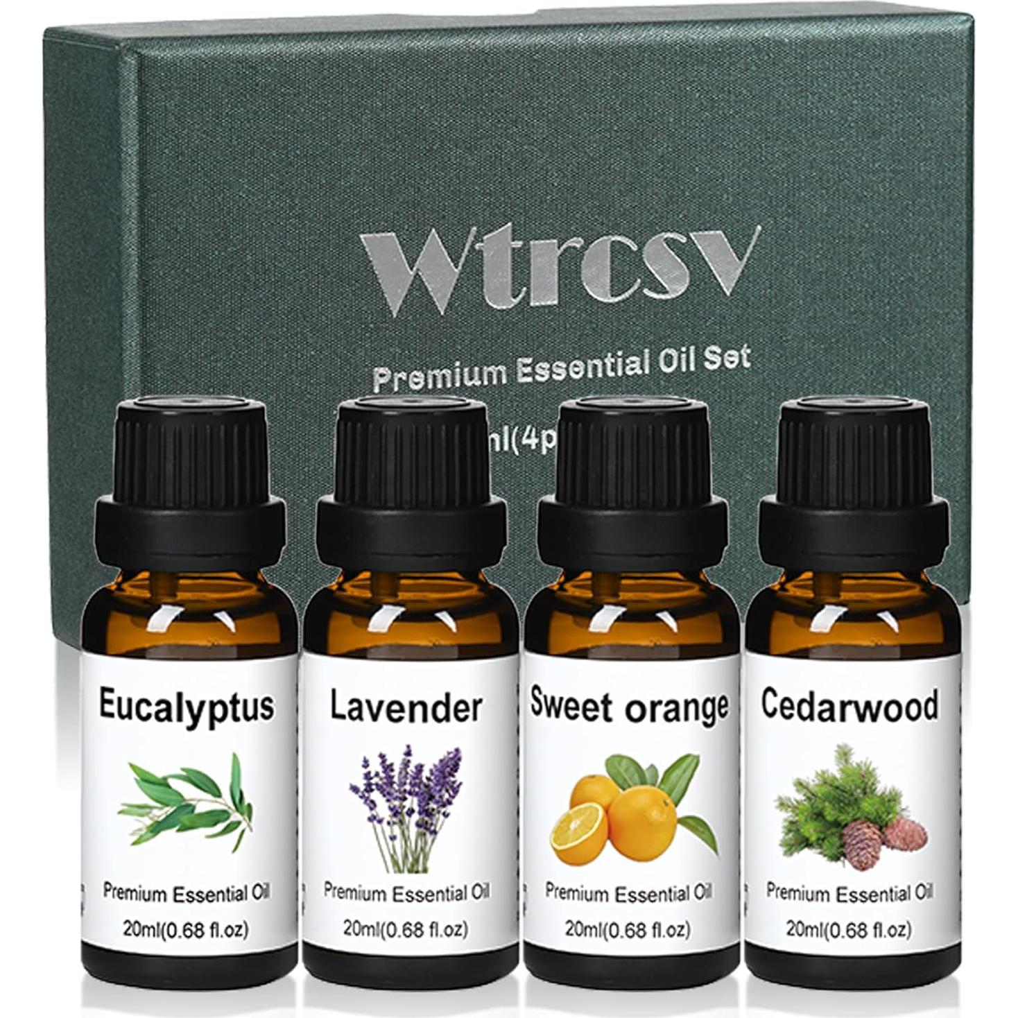 Juego de Aceites Esenciales Wtrcsv - Eucalipto, Lavanda, Naranja Dulce
