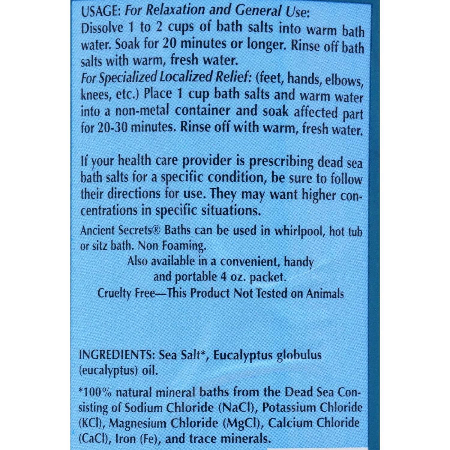 Sales de Baño del Mar Muerto Eucalipto Secretos Antiguos 0.91 kg