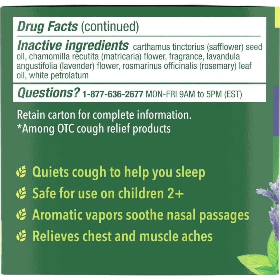 Mentholatum Rub Vaporizante Nocturno 50 g - Alivio de Tos Lavanda