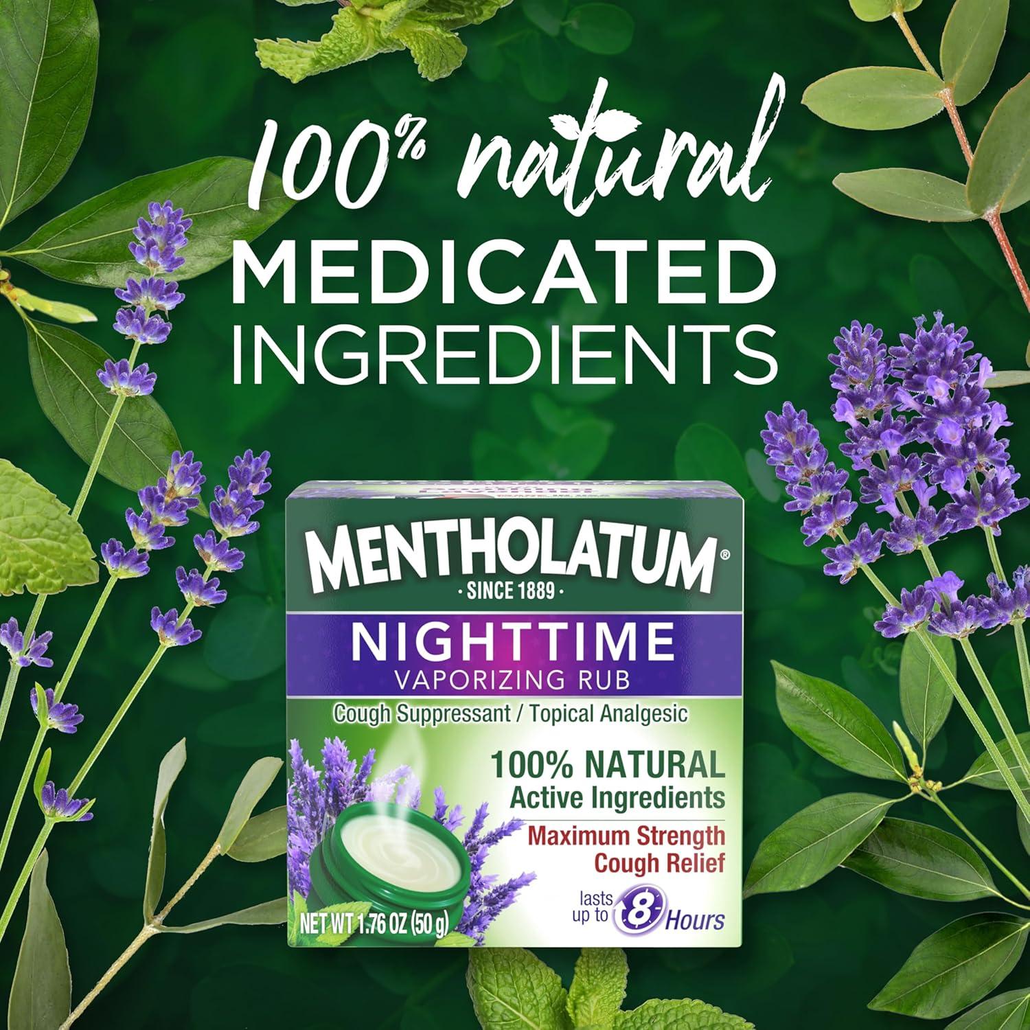 Mentholatum Rub Vaporizante Nocturno 50 g - Alivio de Tos Lavanda