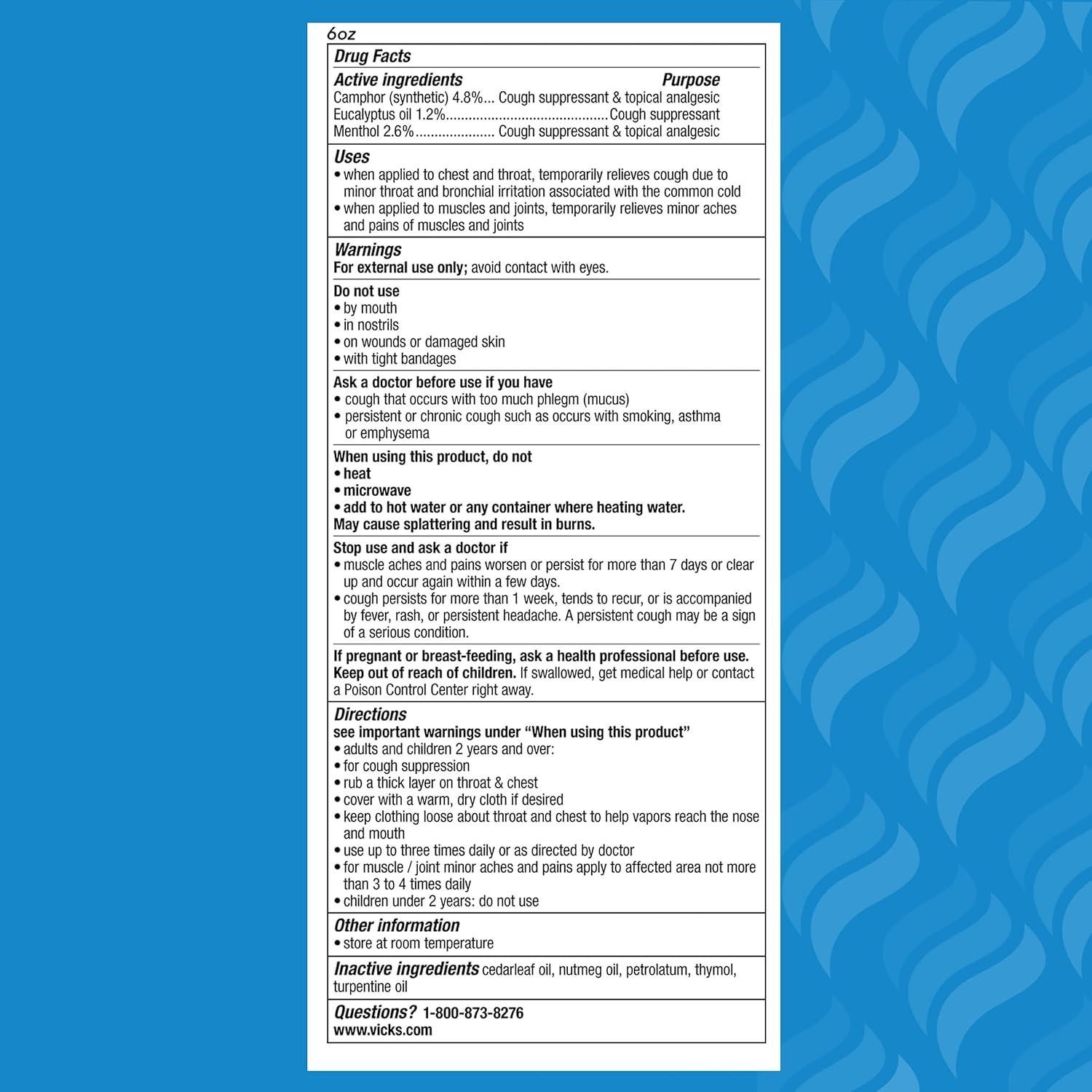 Vicks VapoRub 170g - Supresor de Tos Tópico y Analgésico