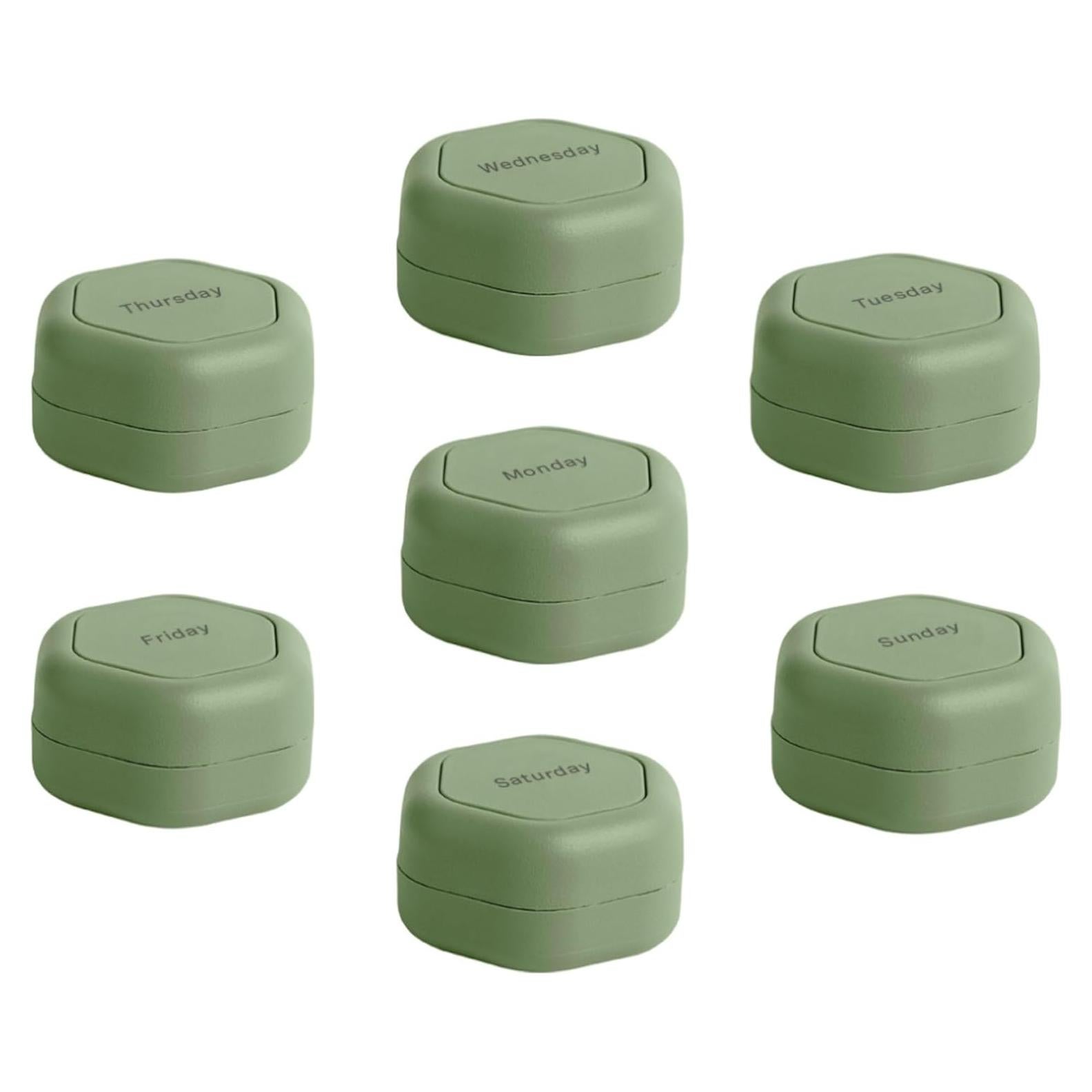 Contenedores de Viaje Cadence - Estuches Magnéticos para Pastillas - 7 Flex Pequeños Eucalipto