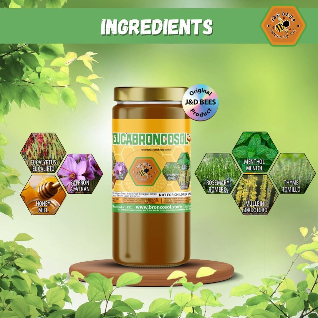 Jarabe Herbal de Miel J&D con Tomillo y Eucalipto 340g