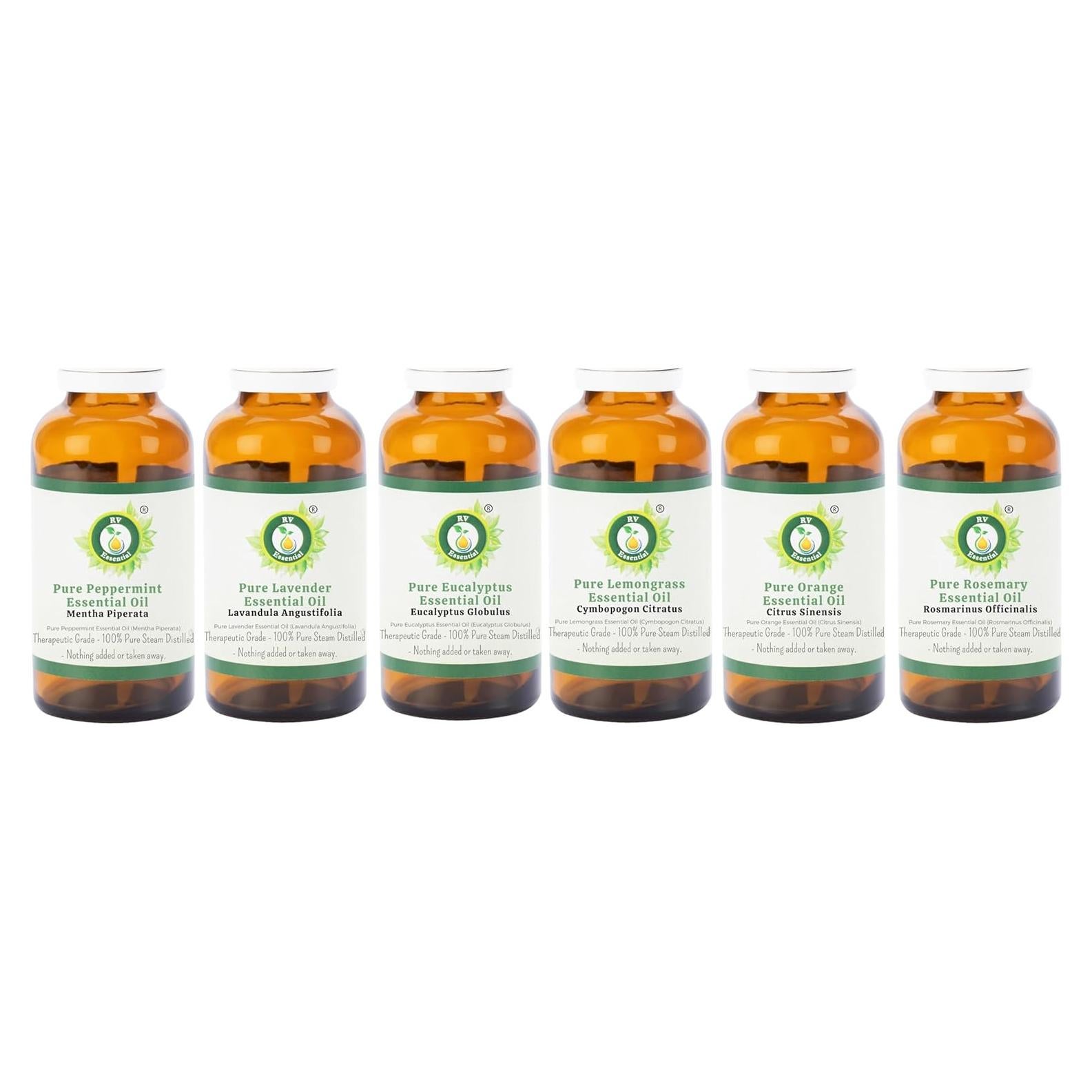 Set de 6 Aceites Esenciales 100% Puro R V Essential 10ml