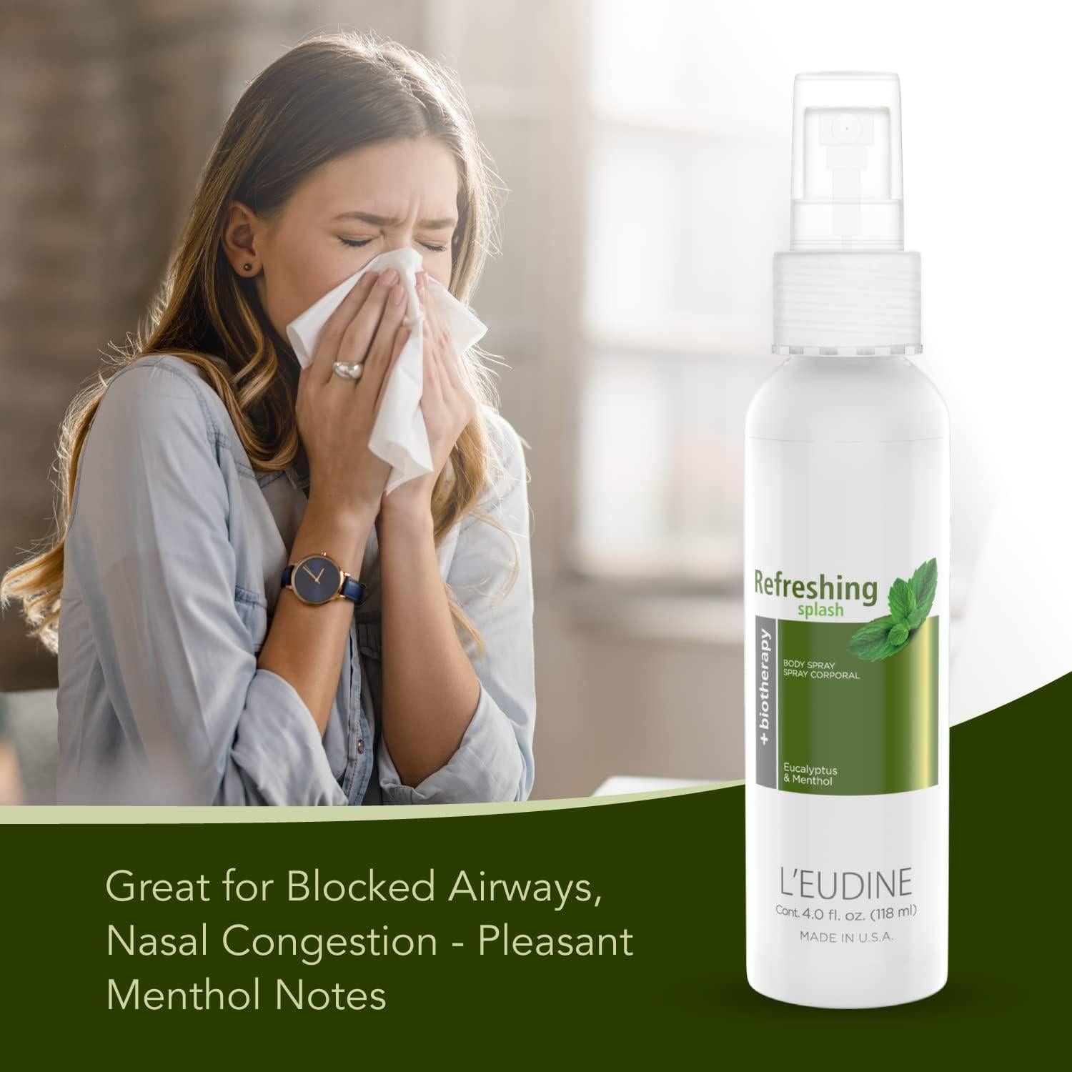 Spray Refrescante L'EUDINE 118 ml Eucalipto Menta Aloe