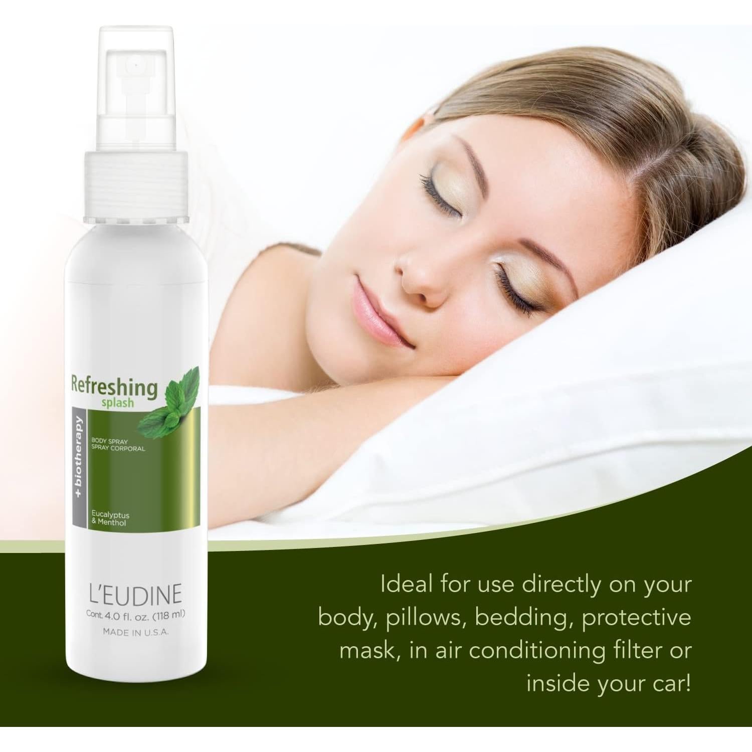 Spray Refrescante L'EUDINE 118 ml Eucalipto Menta Aloe