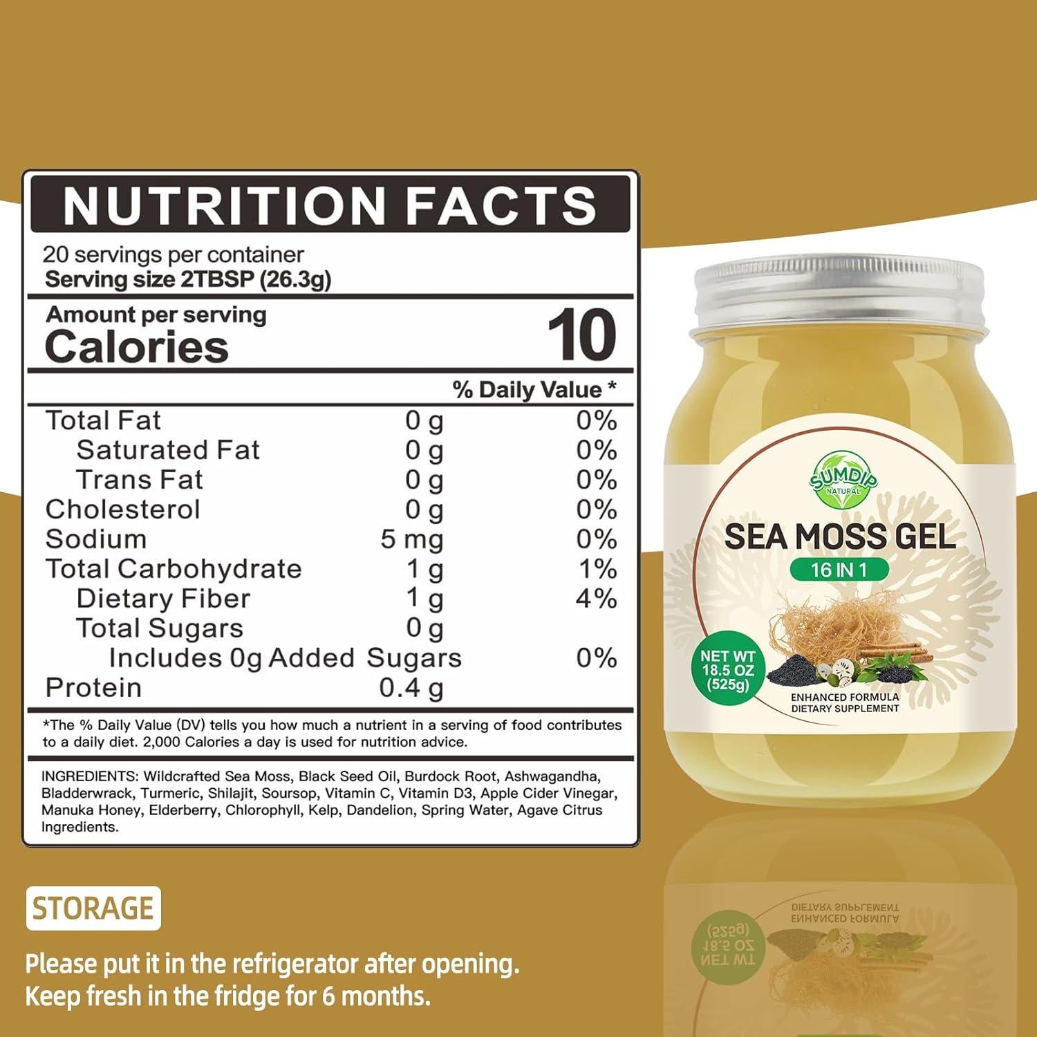 Gel de Musgo Marino 16 en 1 SumDIP 548.83ml - Natural y Sin OGM