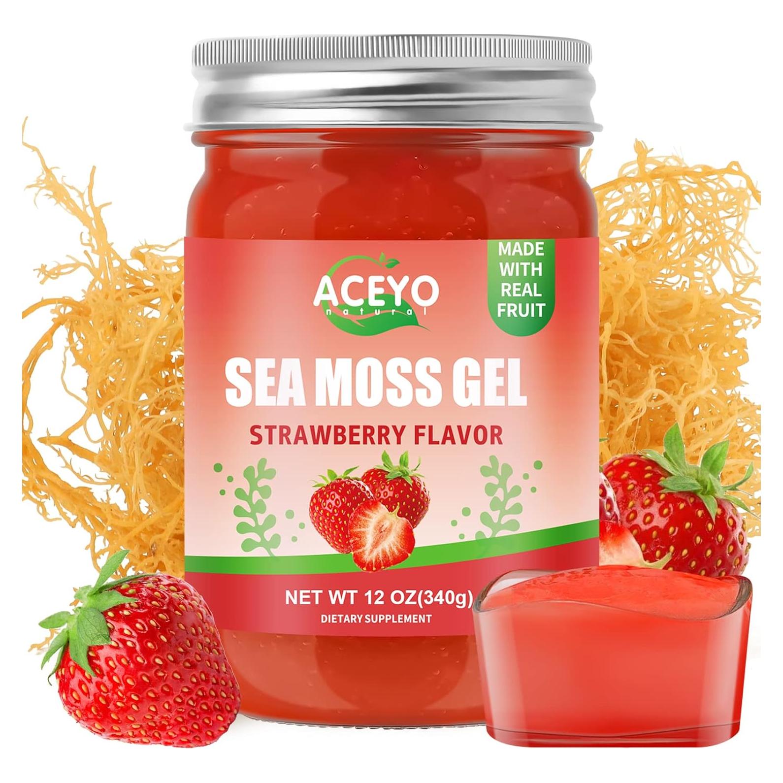 Gel de Musgo Marino Irlandés Crudo ACEYO Sabor Fresa 360g