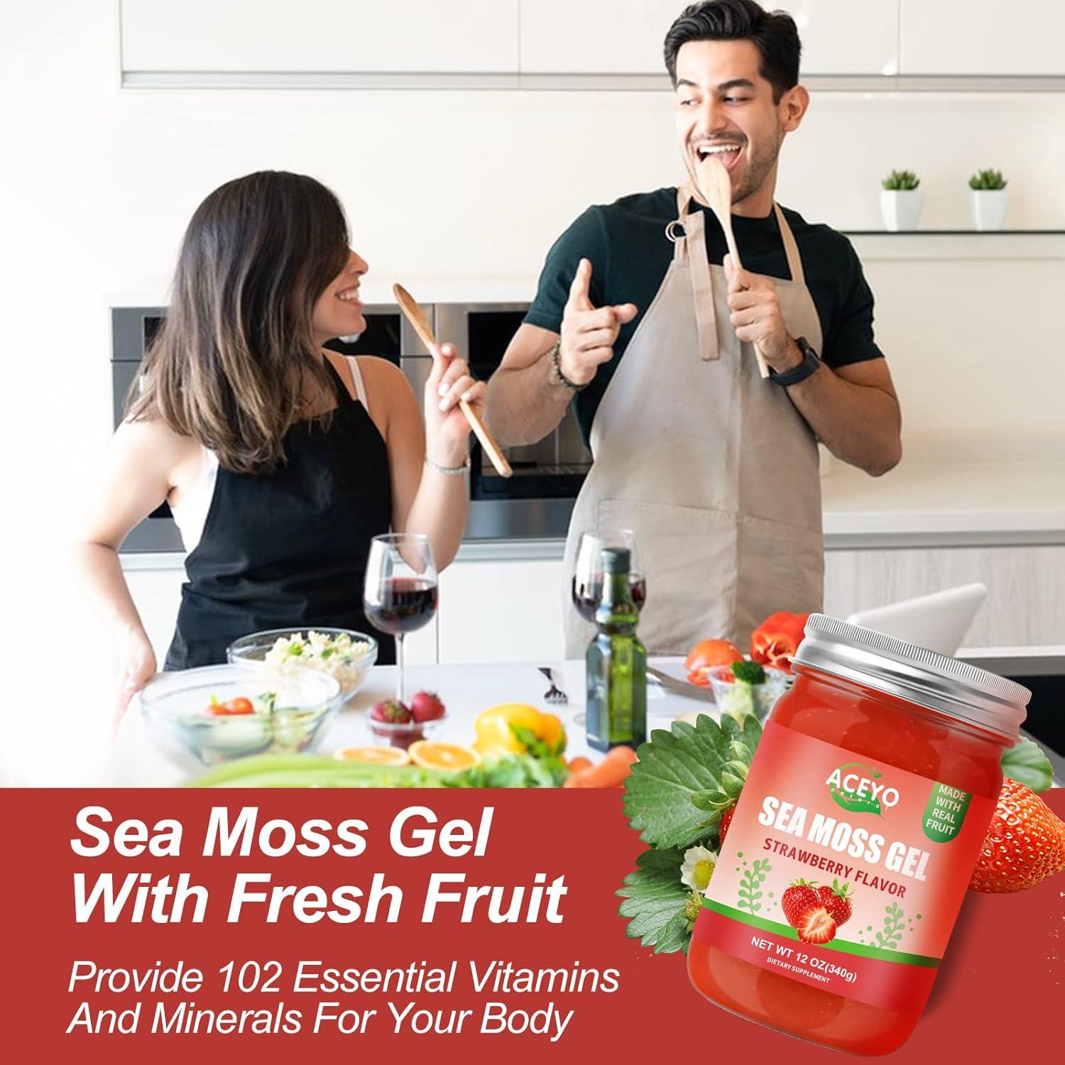 Gel de Musgo Marino Irlandés Crudo ACEYO Sabor Fresa 360g