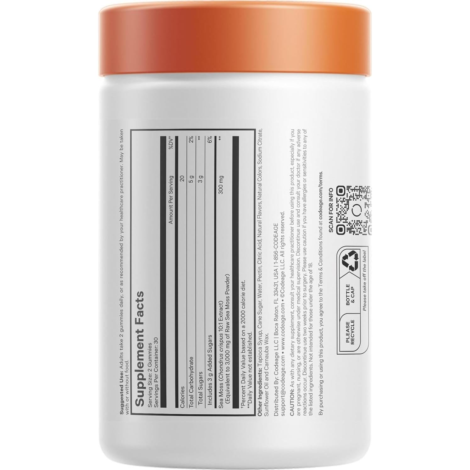 Gominolas de Musgo Marino Irlandés Codeage 300mg - Sabor Fresa