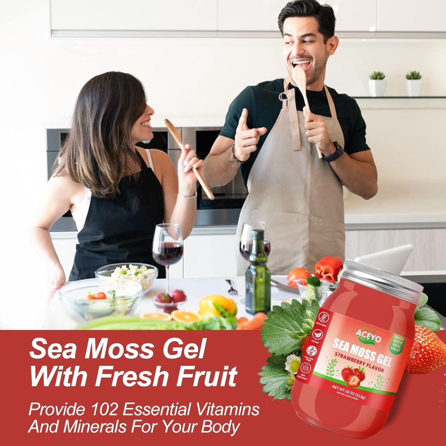 Gel de Musgo Marino Irlandés ACEYO 510g Sabor Fresa Vegano