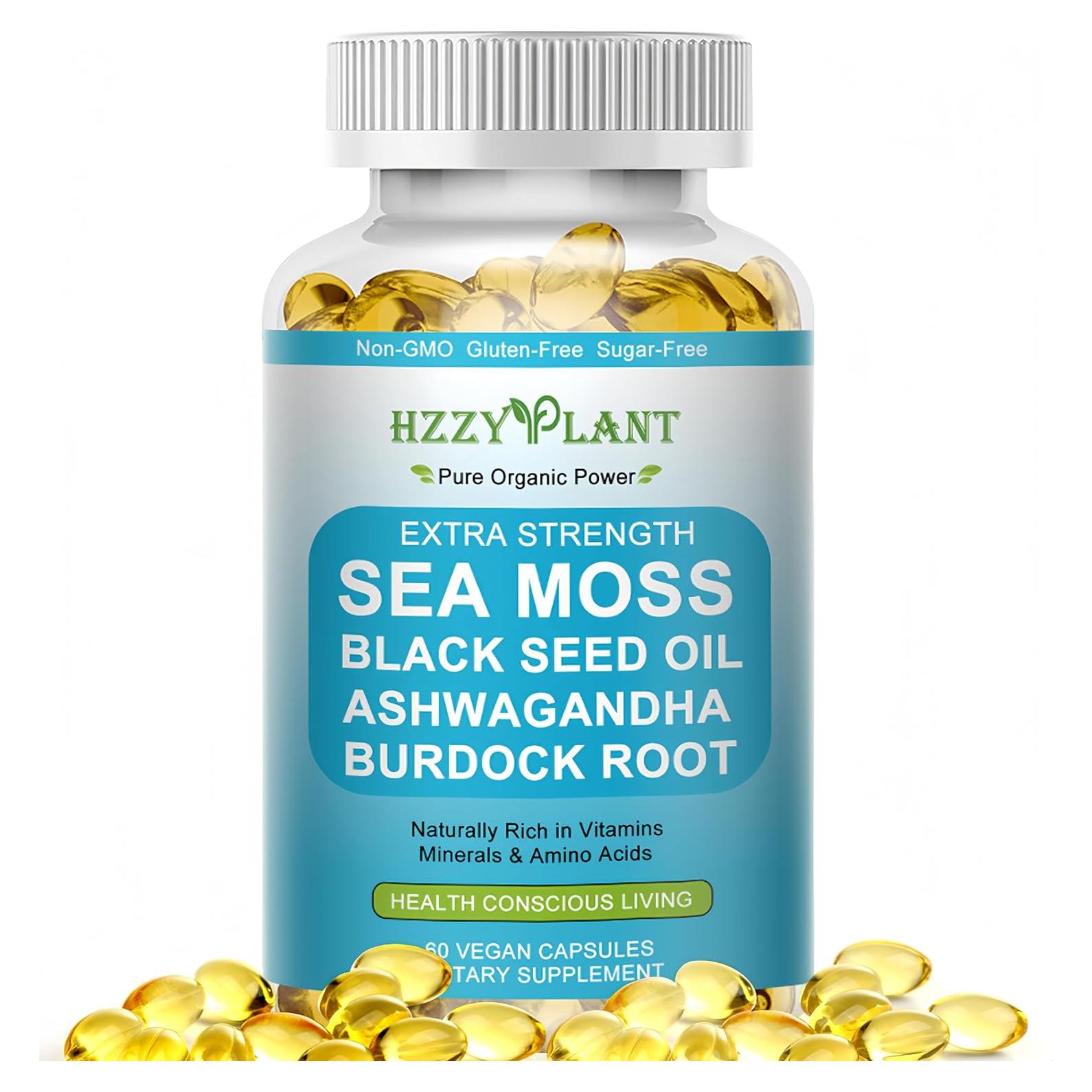 Cápsulas de Musgo Marino Irlandés HZZYPLANT 60 Porciones