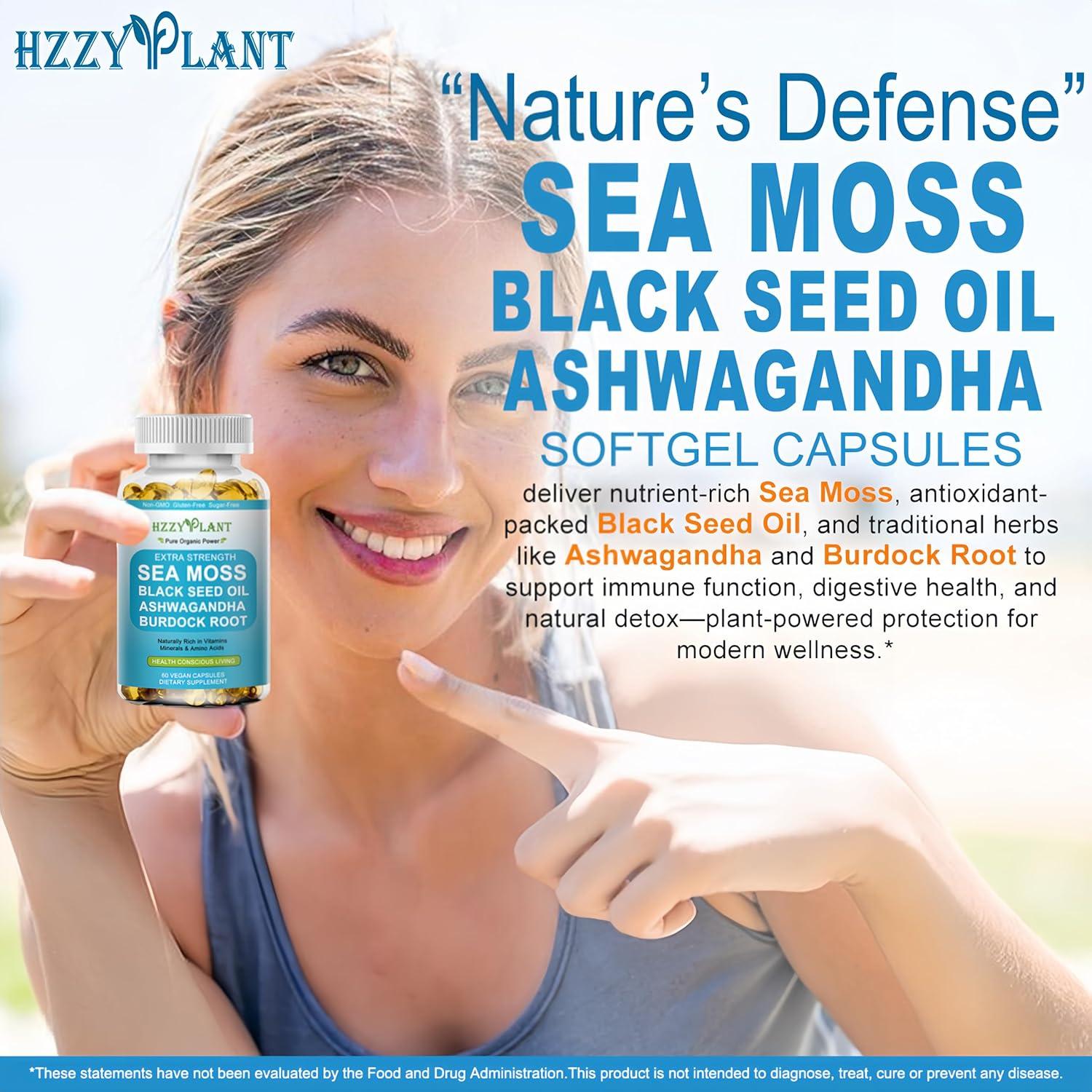 Cápsulas de Musgo Marino Irlandés HZZYPLANT 60 Porciones