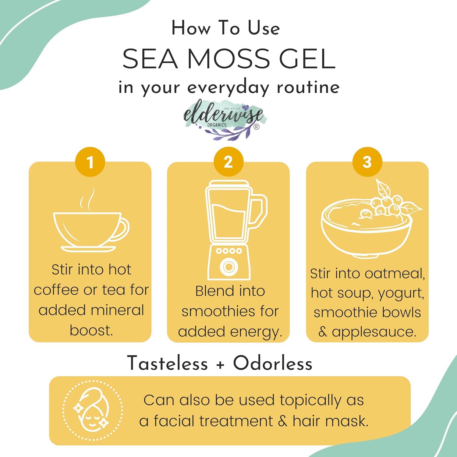 Musgo Marino Crudo Elderwise Organics 70.87 g - Gel Natural 1.89 L