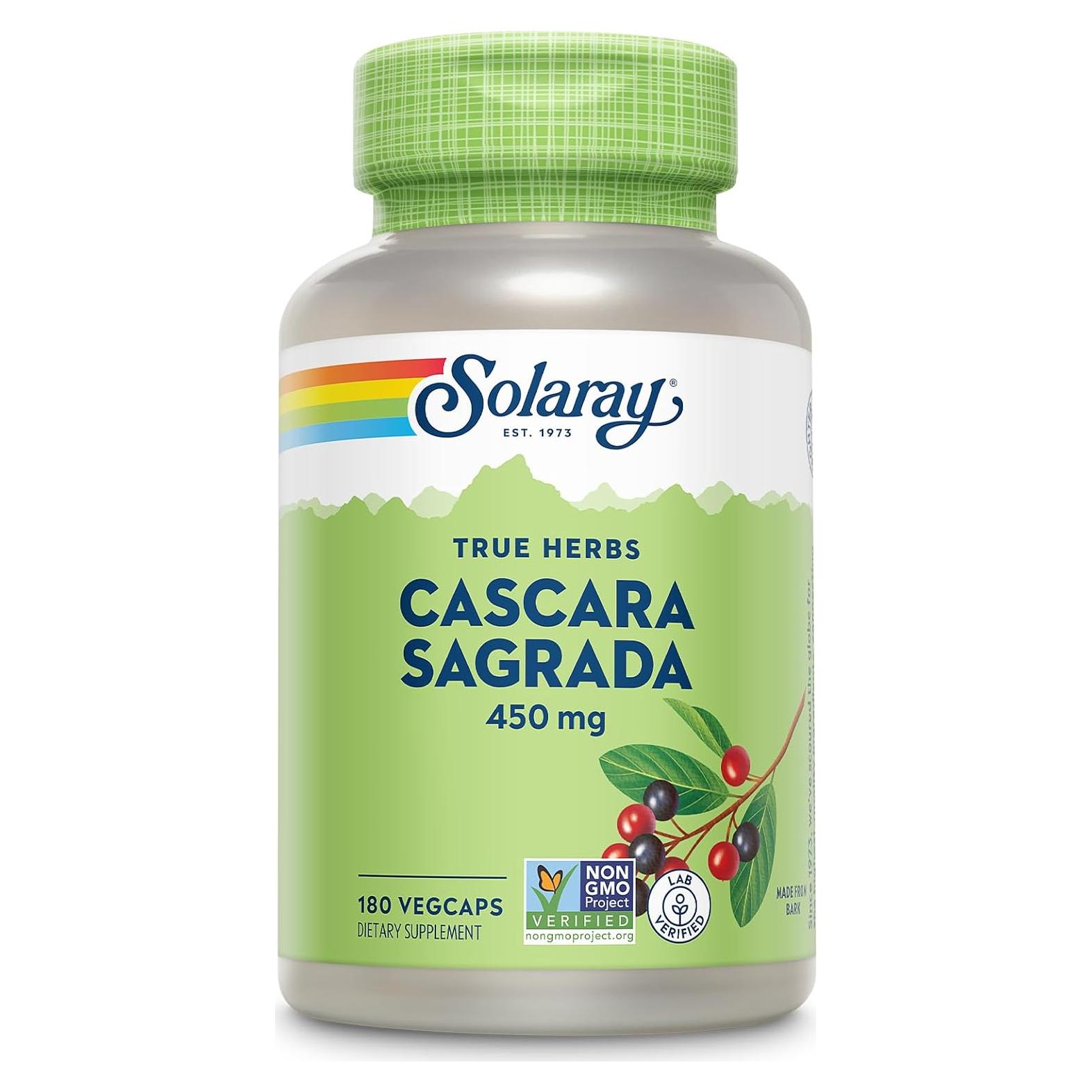 Cáscara Sagrada Solaray 450 mg - 180 VegCaps Digestivas