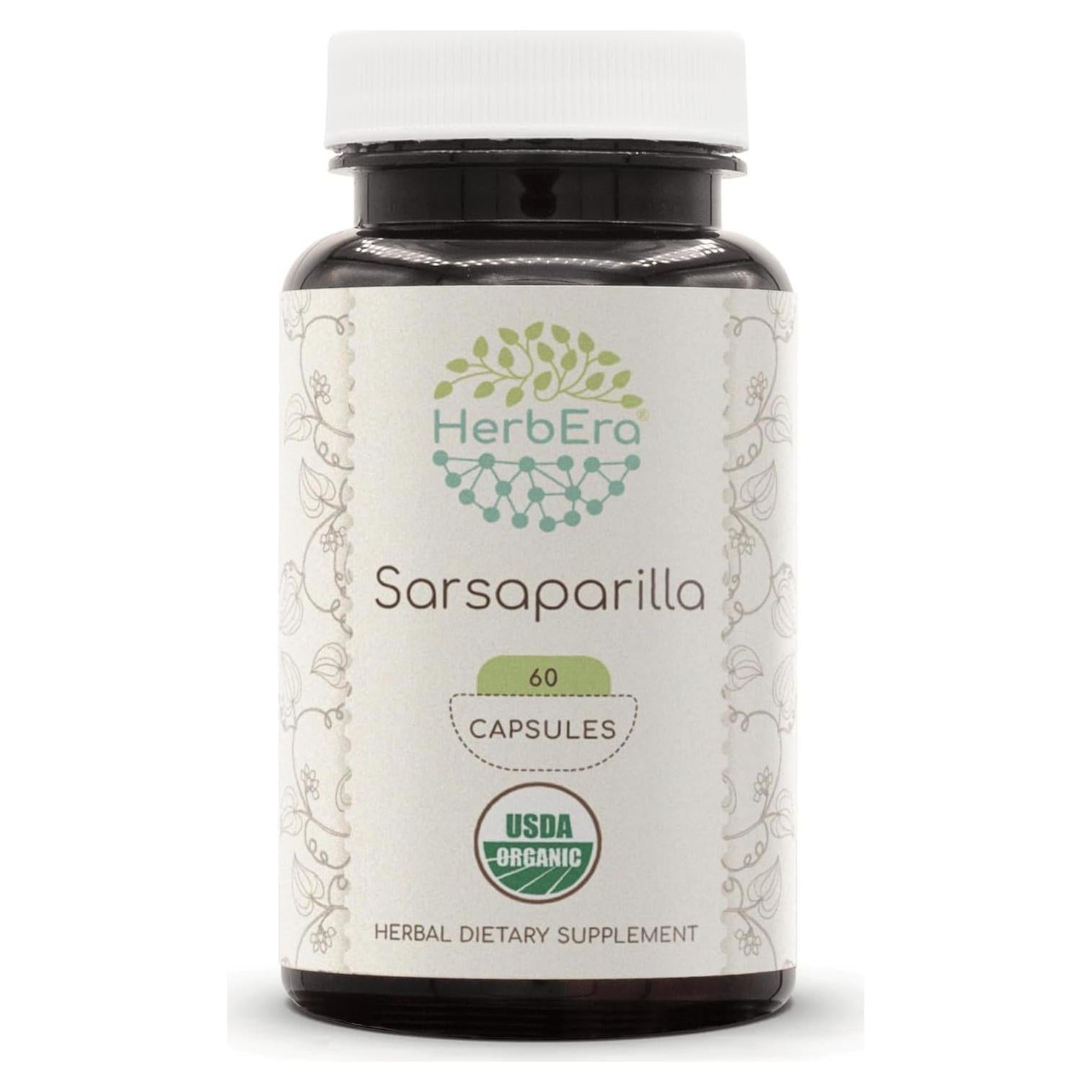 Cápsulas de Sarsaparilla Orgánica HerbEra 60 unidades 500 mg