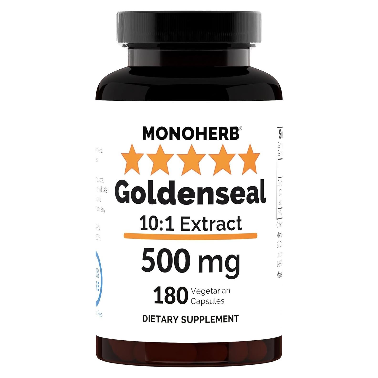 Extracto de Goldenseal MONOHERB 500 mg - 180 Cápsulas Puras