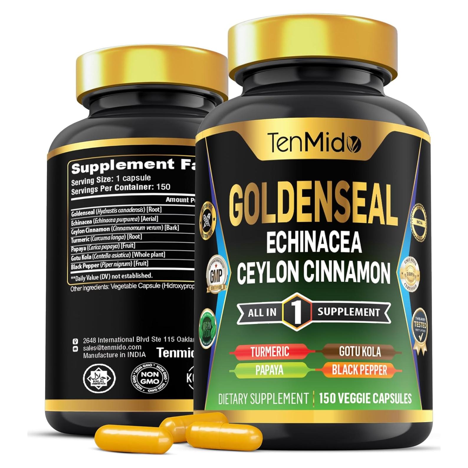 Suplemento de Sello Dorado Tenmido - 150 Cápsulas Digestivas