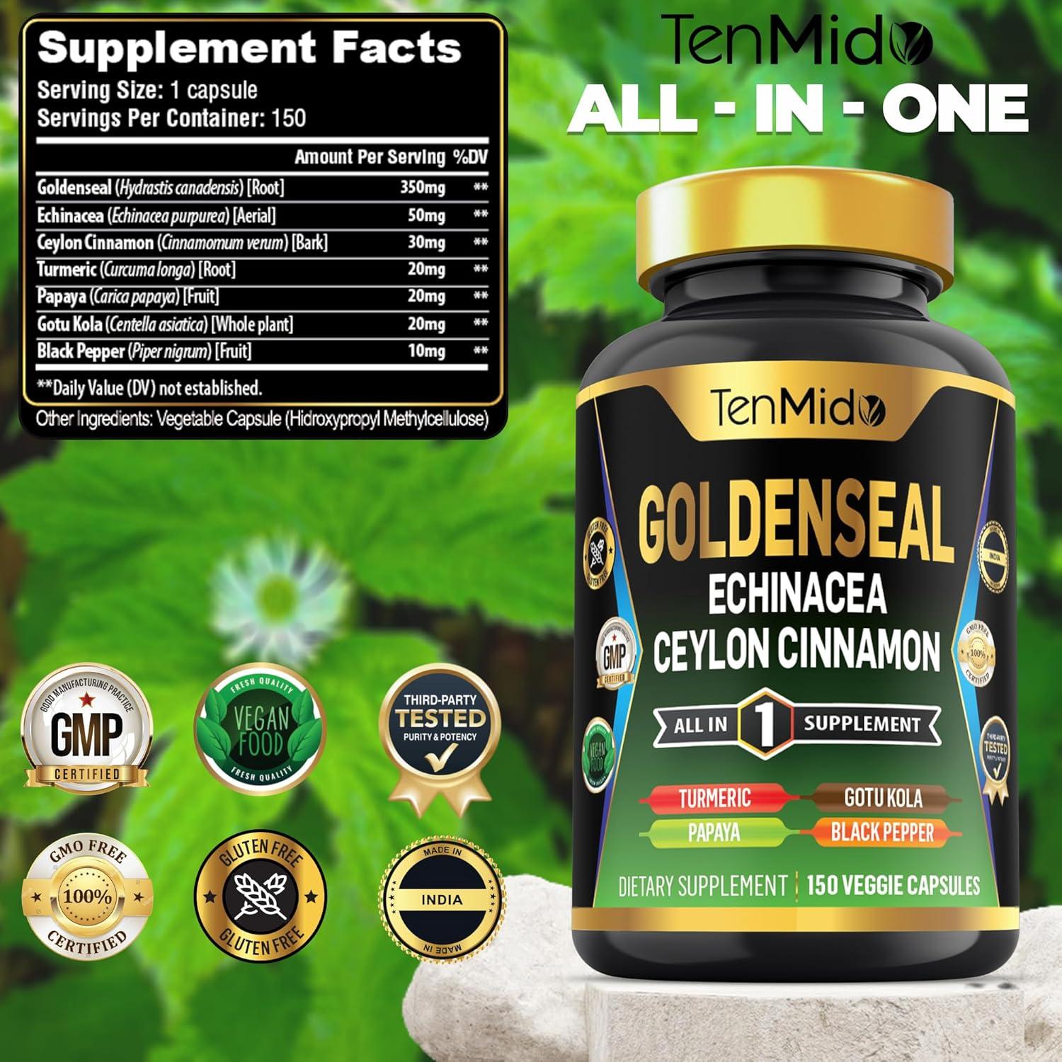 Suplemento de Sello Dorado Tenmido - 150 Cápsulas Digestivas