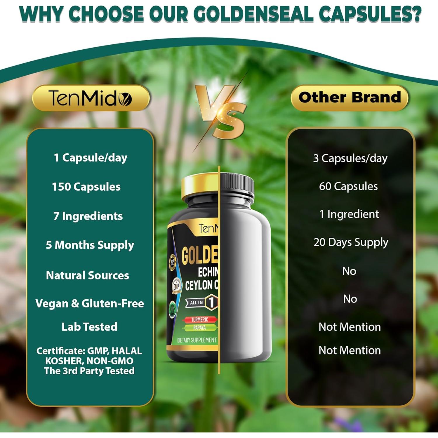 Suplemento de Sello Dorado Tenmido - 150 Cápsulas Digestivas