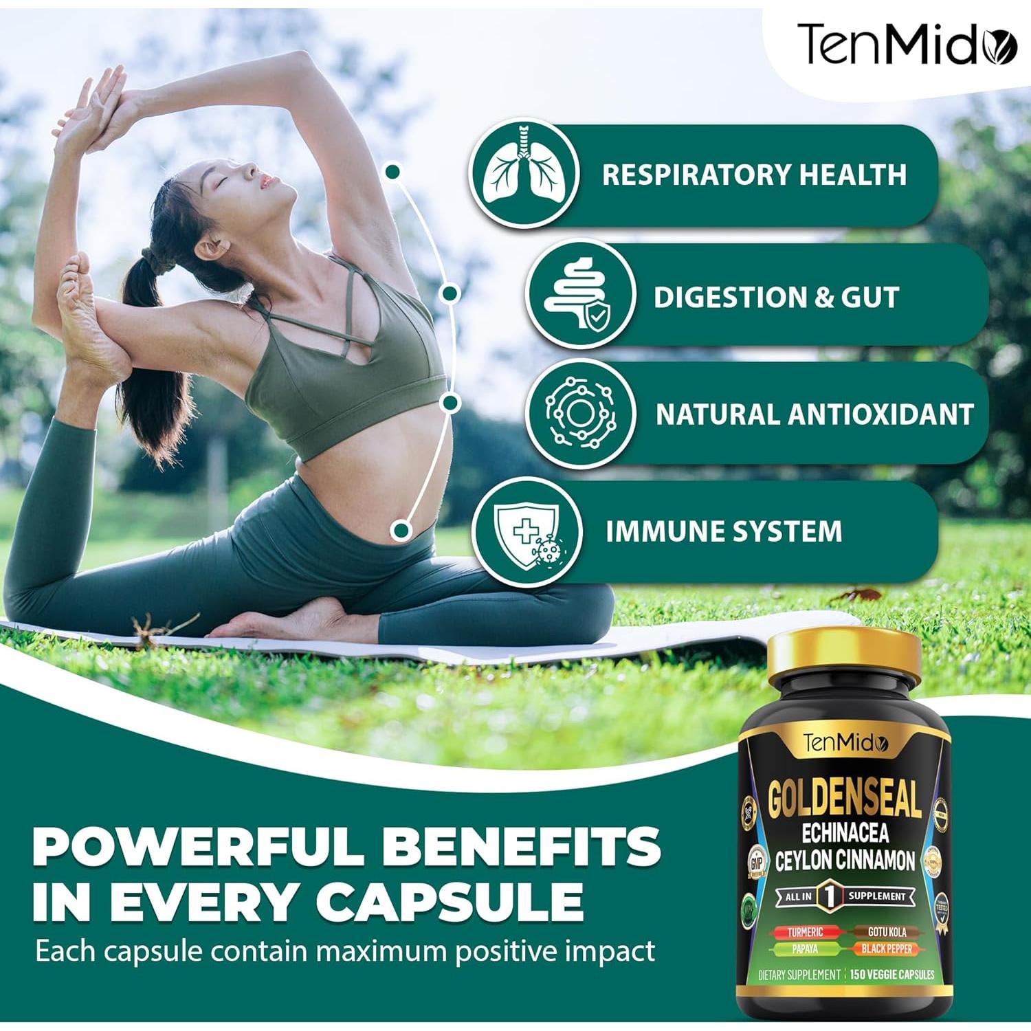 Suplemento de Sello Dorado Tenmido - 150 Cápsulas Digestivas