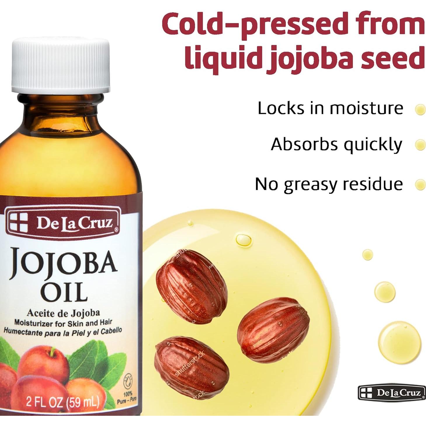 Aceite de Jojoba Puro De La Cruz 59 mL - Hidratante Orgánico