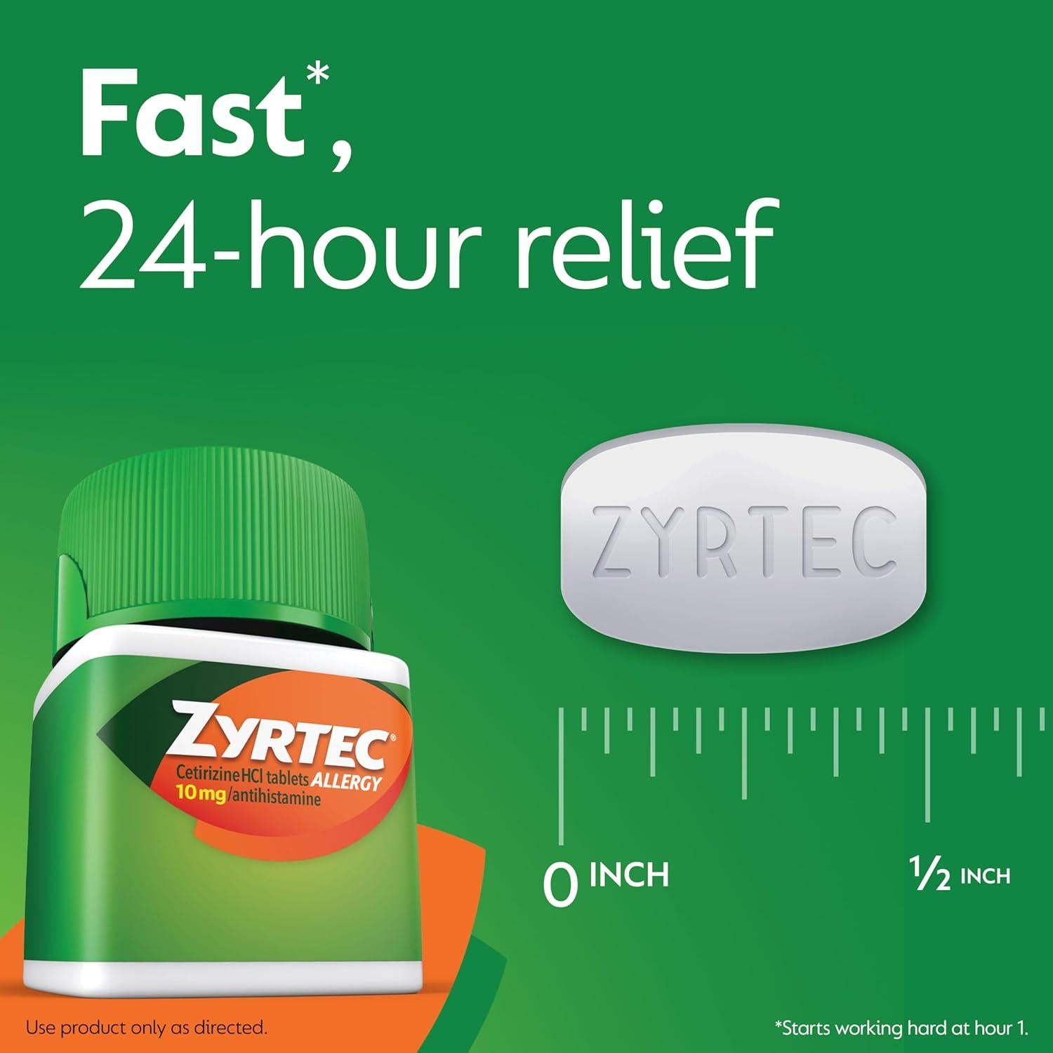 Zyrtec Tabletas Antihistamínicas 10 mg - Alivio Alergias 24h - 93 ct