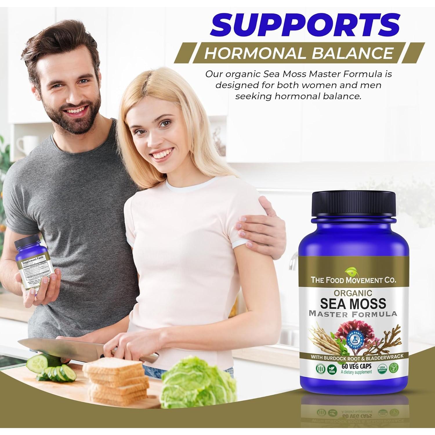 Suplemento Orgánico Vegano La Movimiento de Alimentos 60 Cápsulas